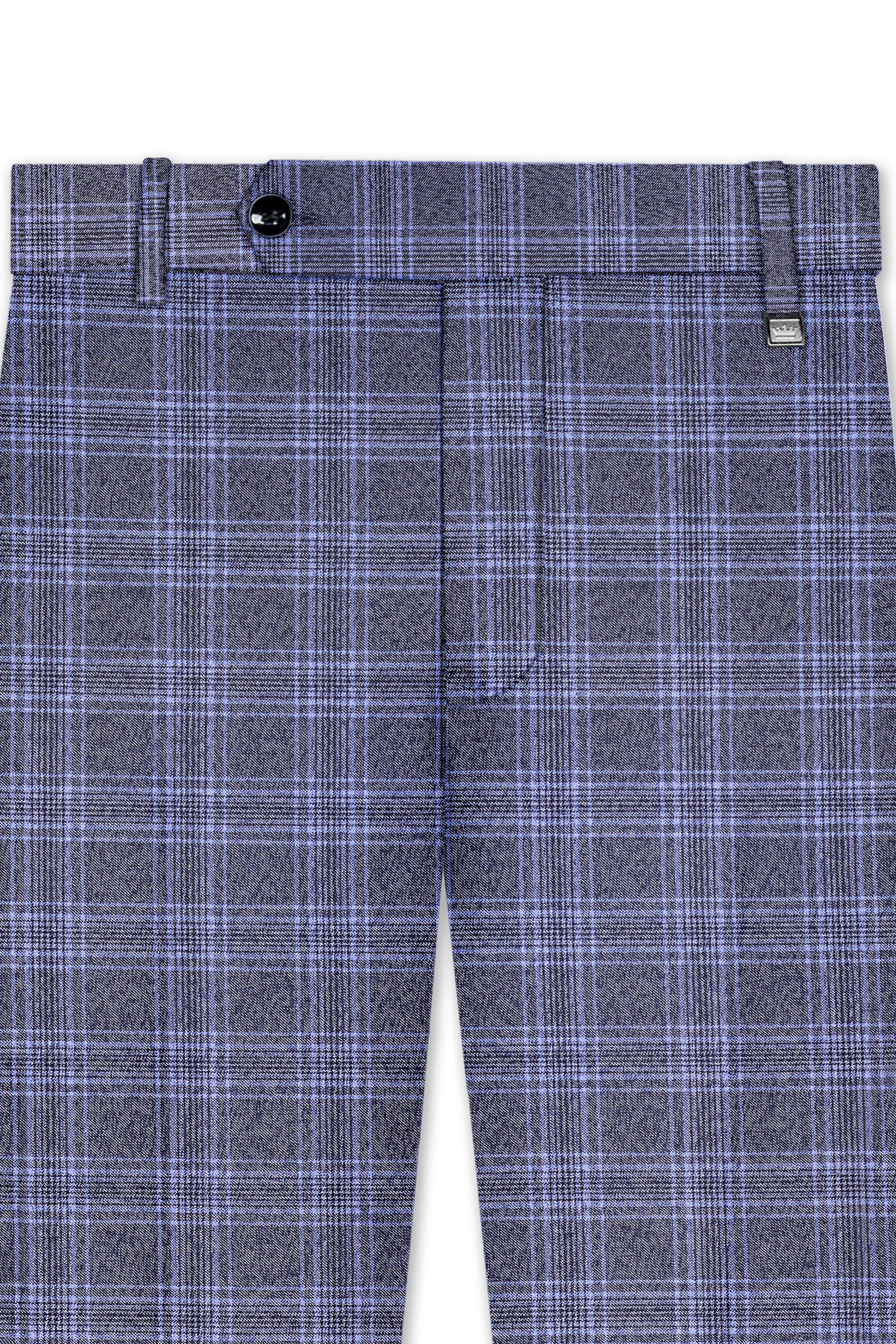Casphin-Dolphin And Casper Blue Plaid Wool Rich Peck Lepal Single Breasted Suit