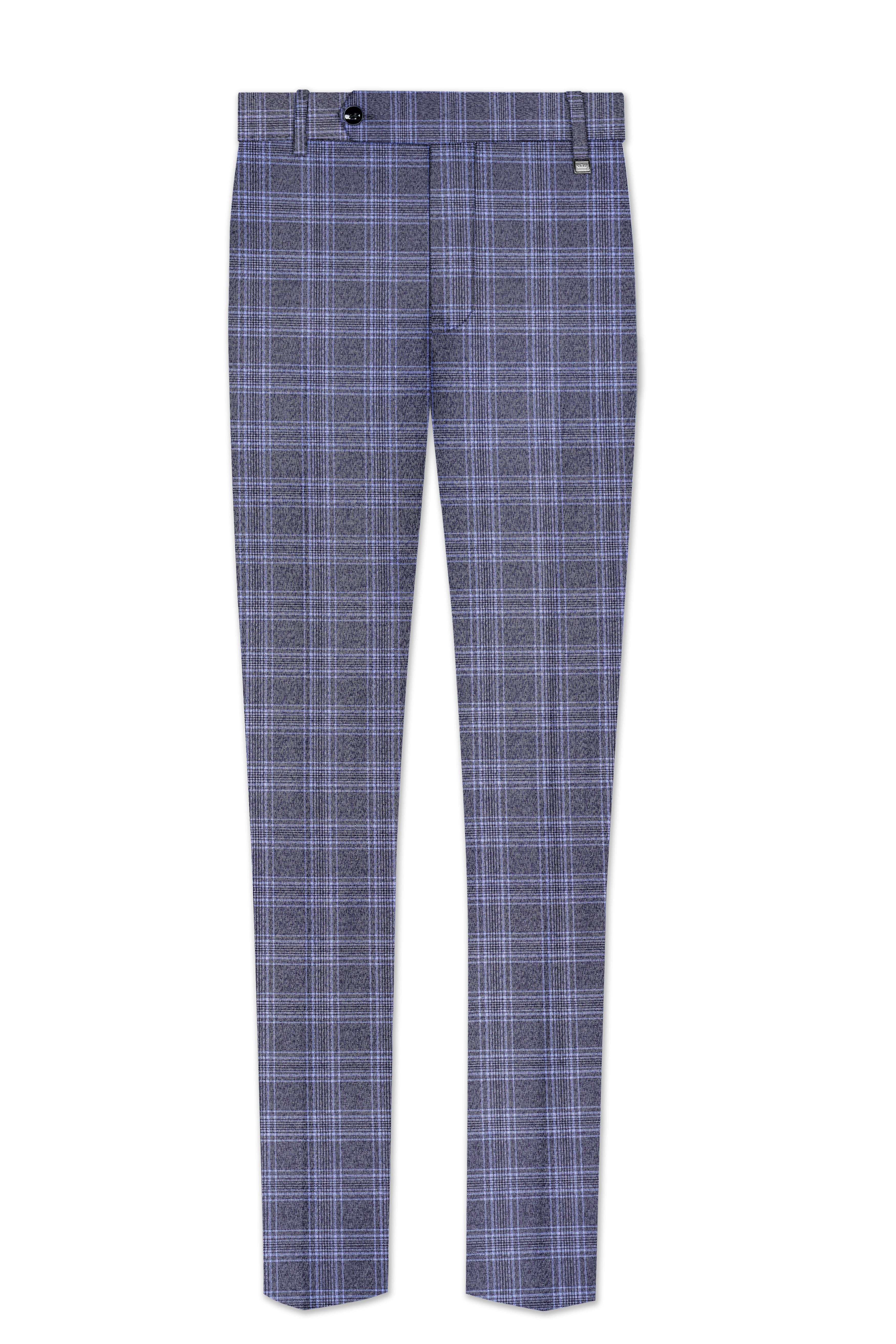 Casphin-Dolphin And Casper Blue Plaid Wool Rich Peck Lepal Single Breasted Suit