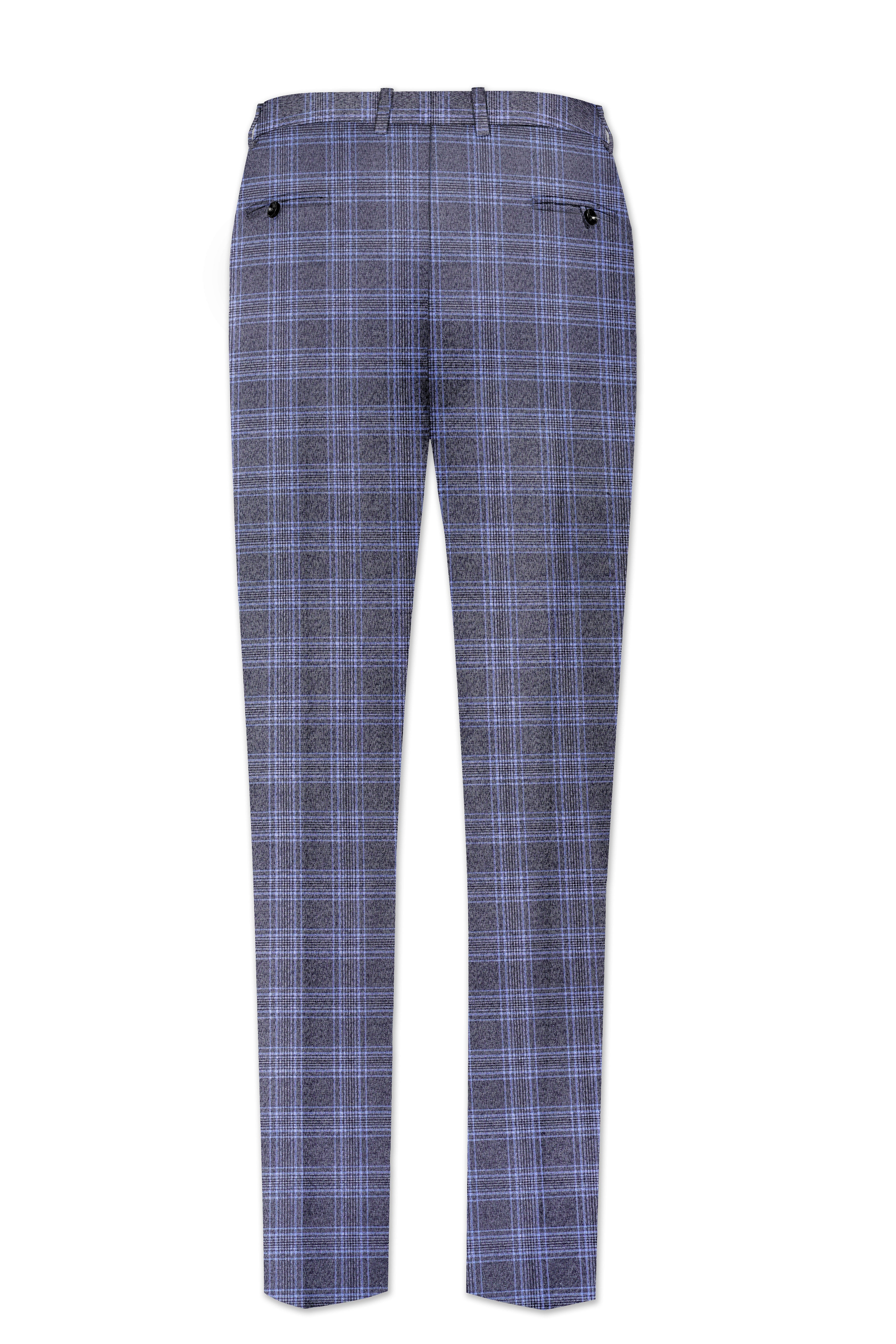 Casphin-Dolphin And Casper Blue Plaid Wool Rich Peck Lepal Single Breasted Suit