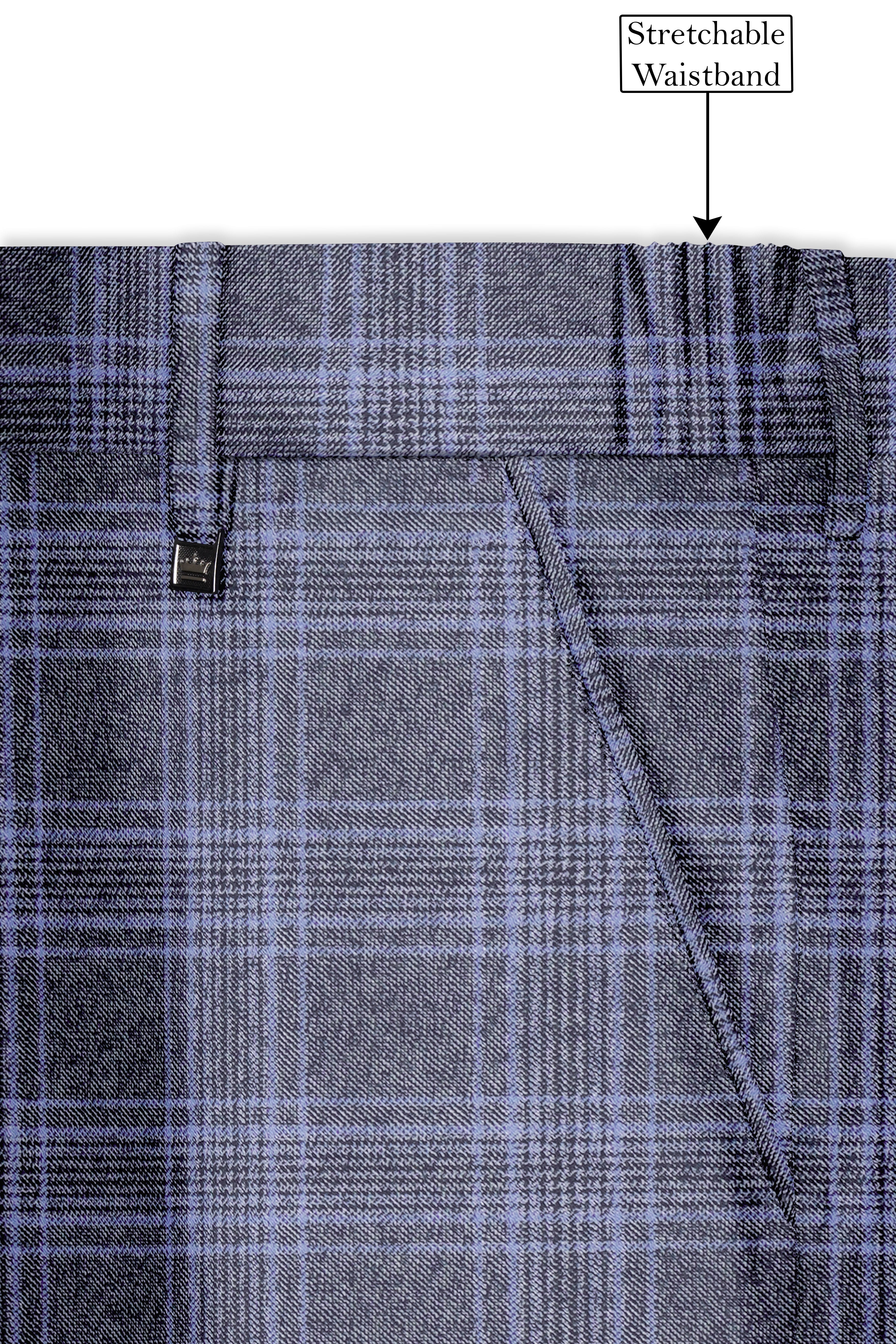 Casphin-Dolphin And Casper Blue Plaid Wool Rich Peck Lepal Single Breasted Suit