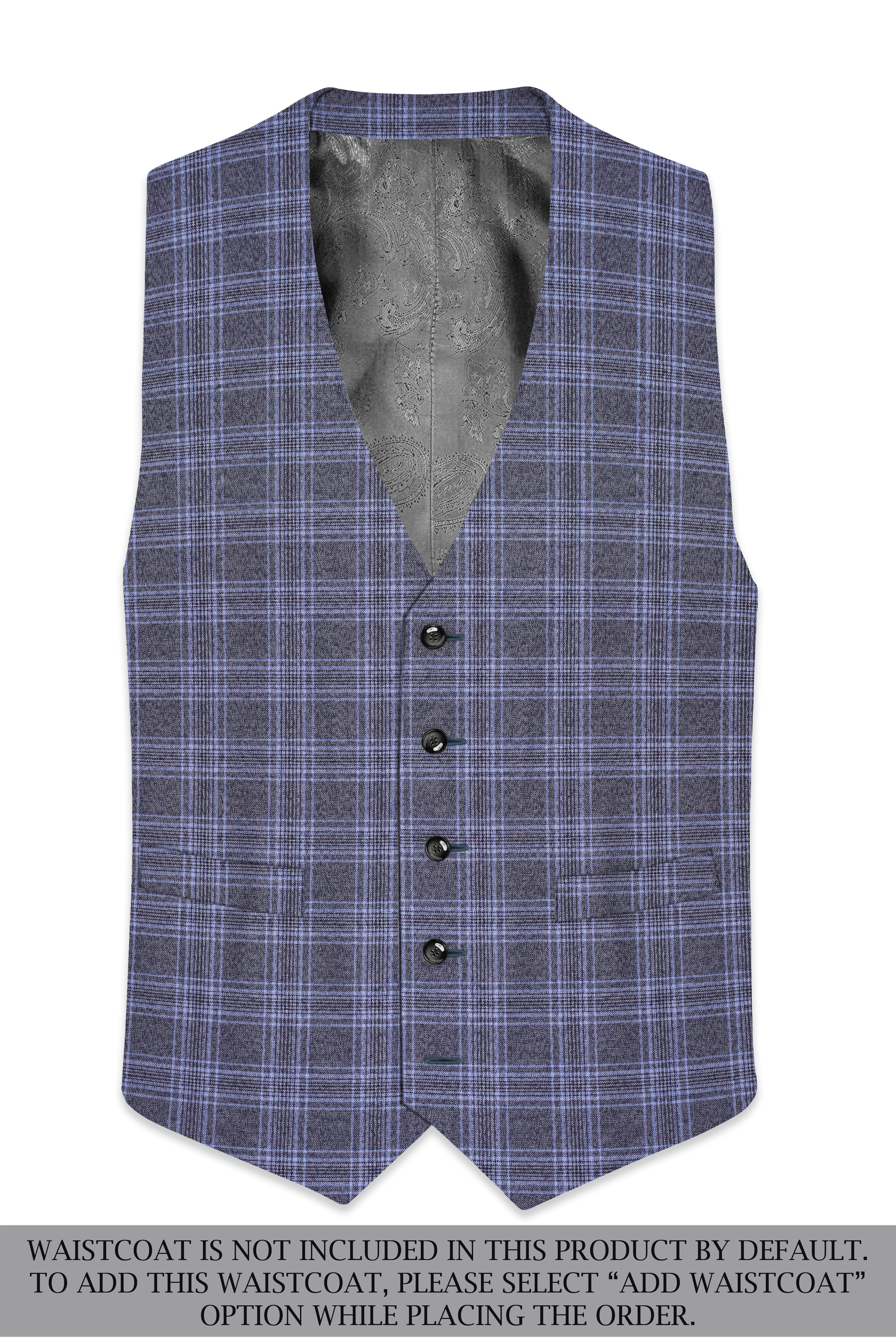 Casphin-Dolphin And Casper Blue Plaid Wool Rich Peck Lepal Single Breasted Suit