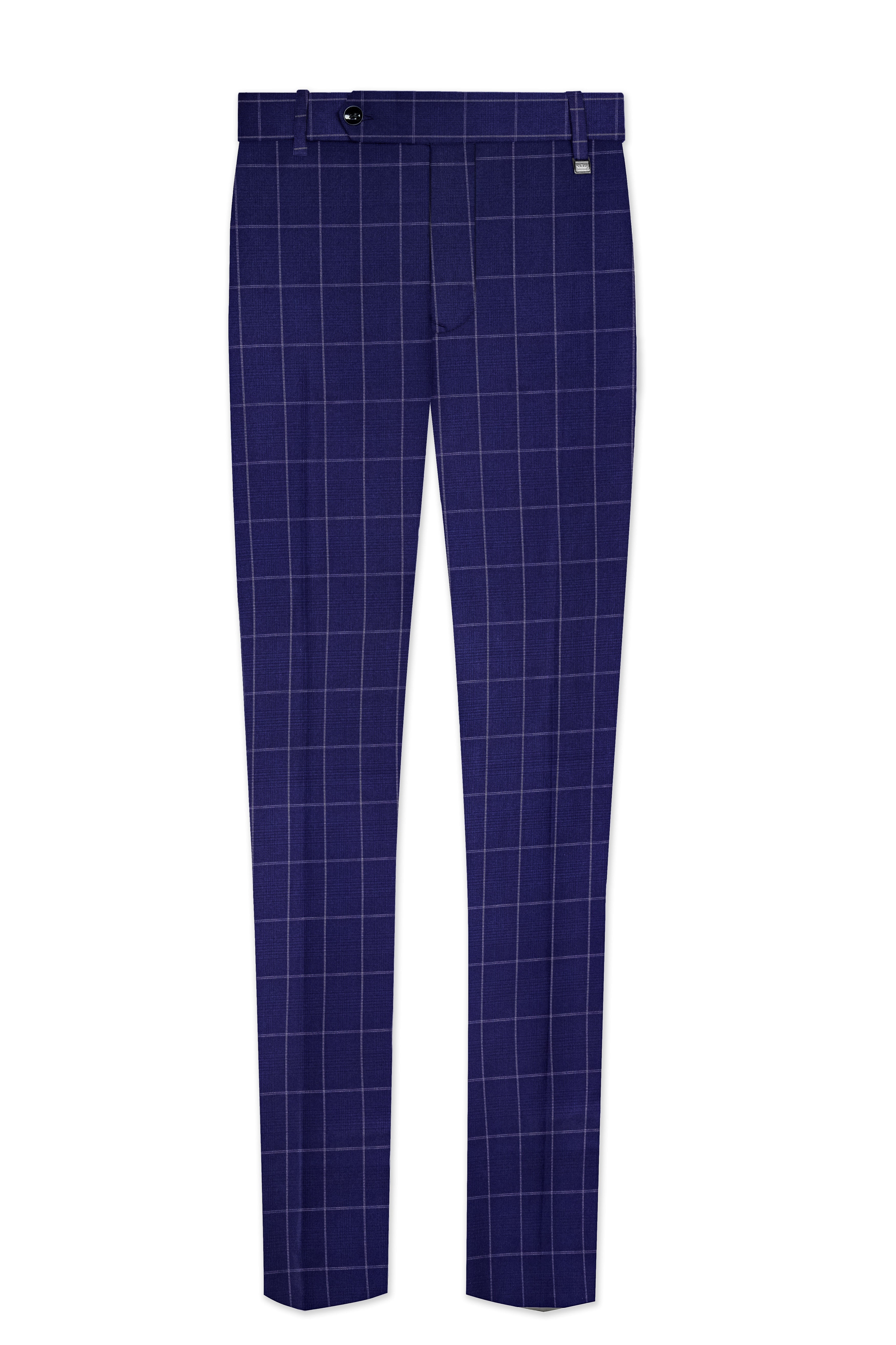 Noctex-Rhino Blue Windowpane Wool Rich Tuxedo Suit