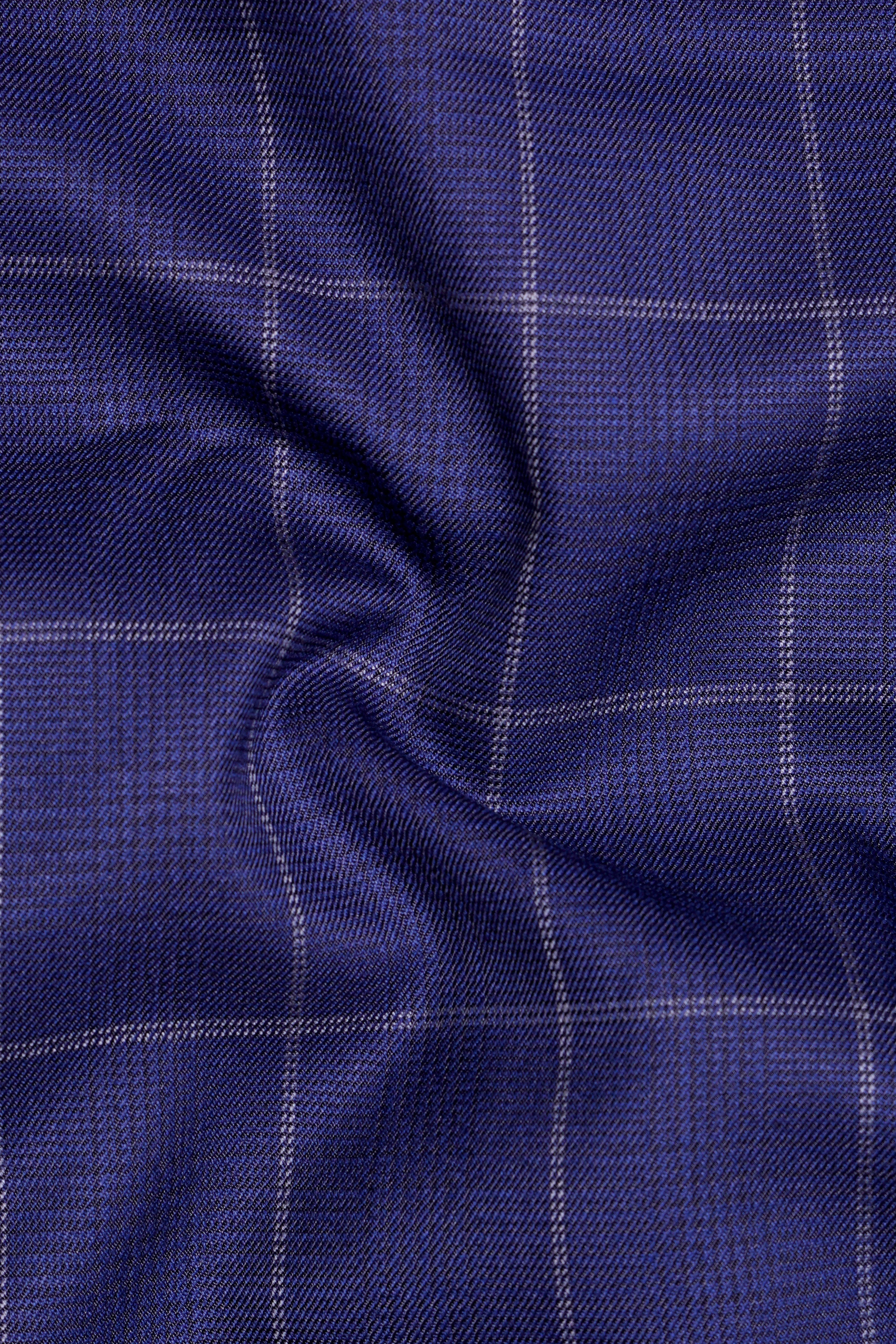 Noctex-Rhino Blue Windowpane Wool Rich Tuxedo Suit