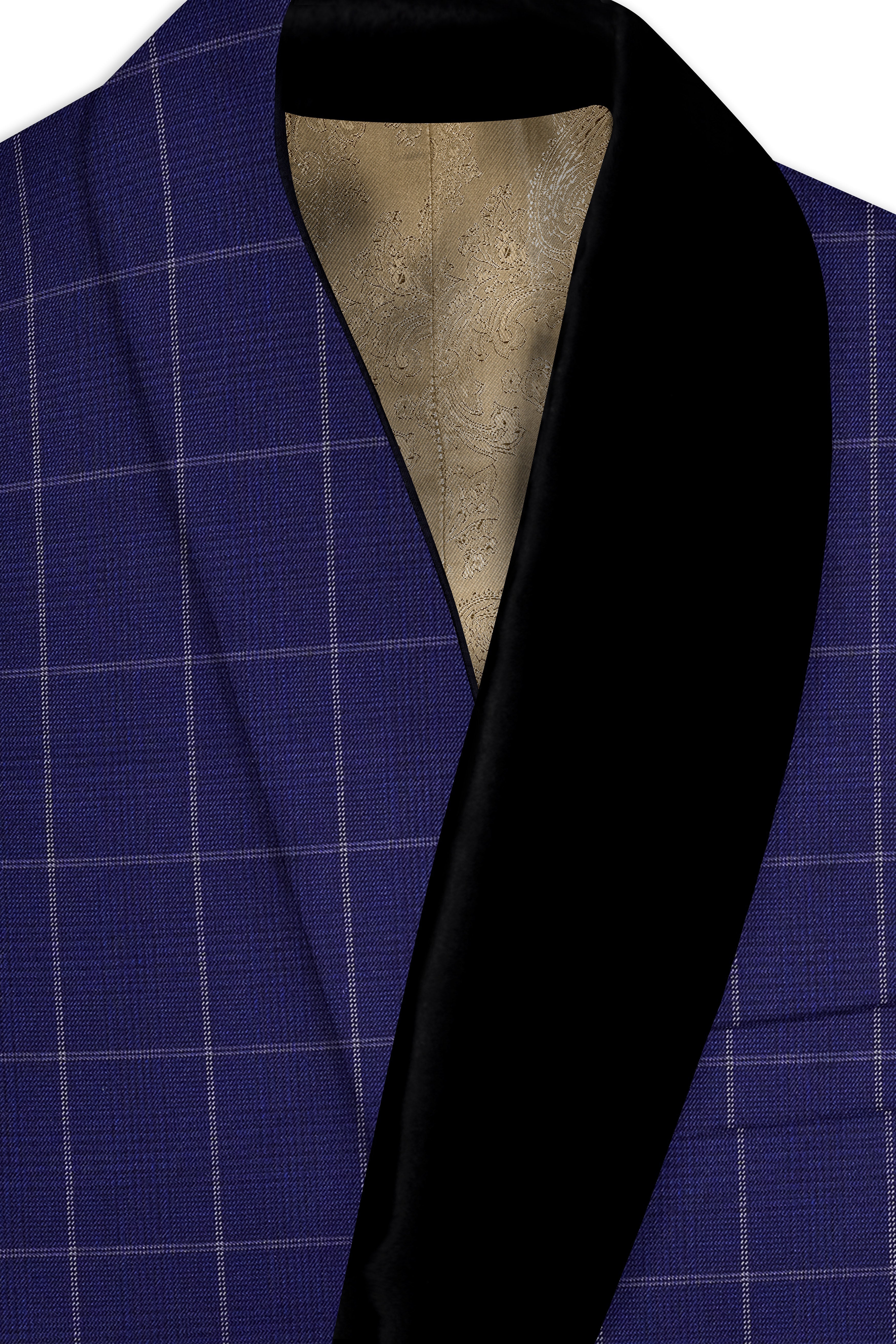Noctex-Rhino Blue Windowpane Wool Rich Tuxedo Suit