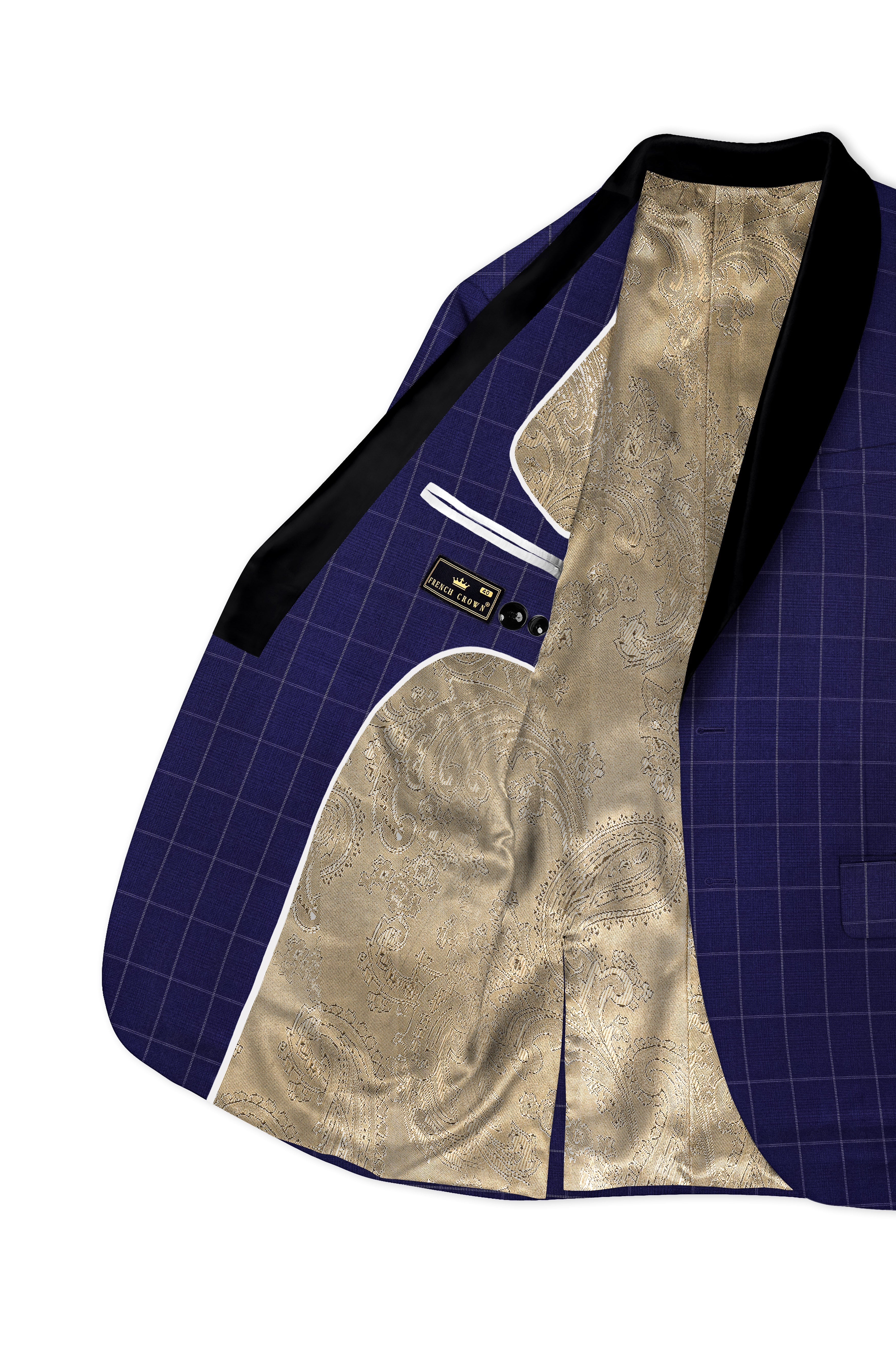 Noctex-Rhino Blue Windowpane Wool Rich Tuxedo Suit
