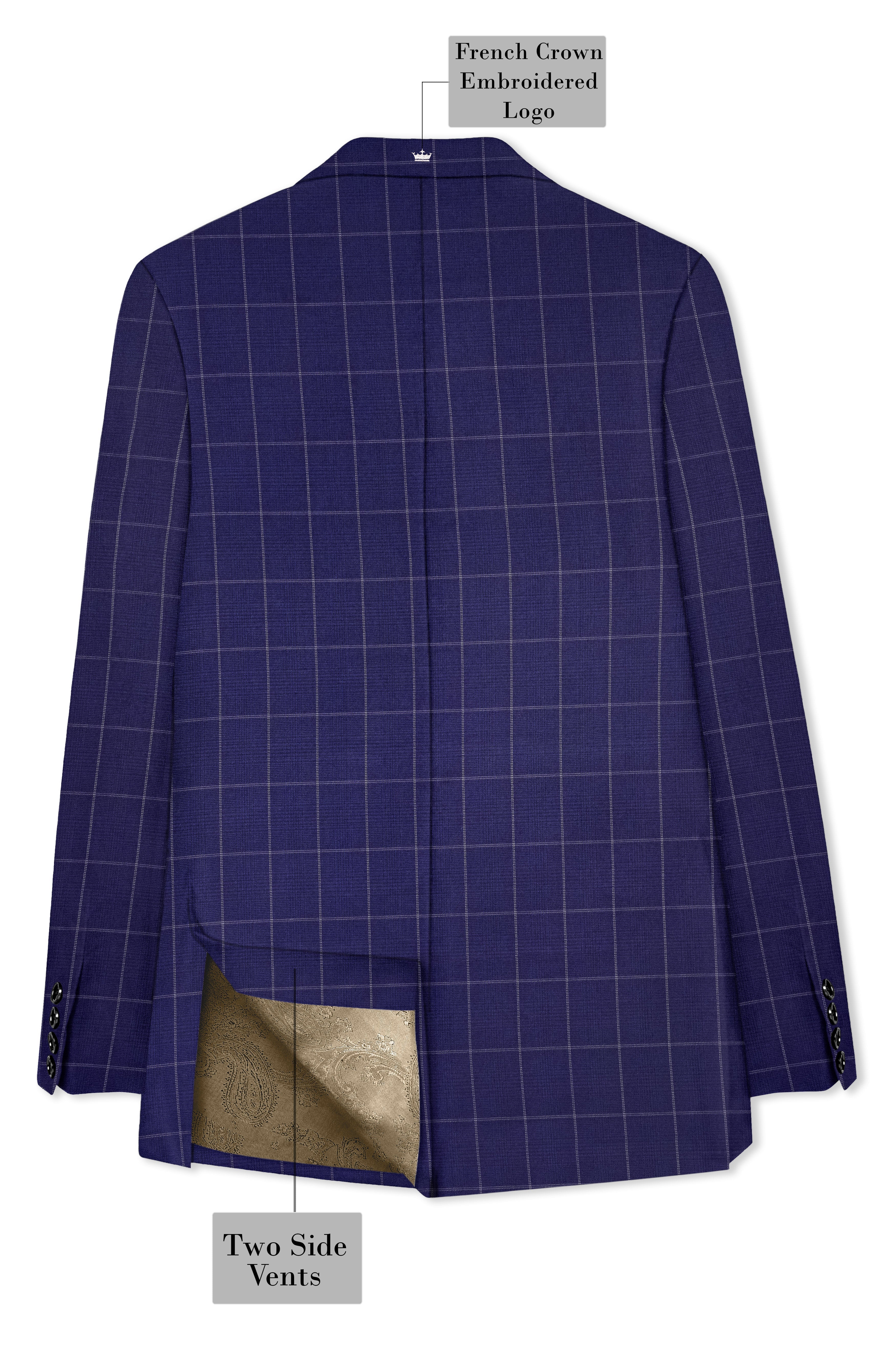 Noctex-Rhino Blue Windowpane Wool Rich Tuxedo Suit