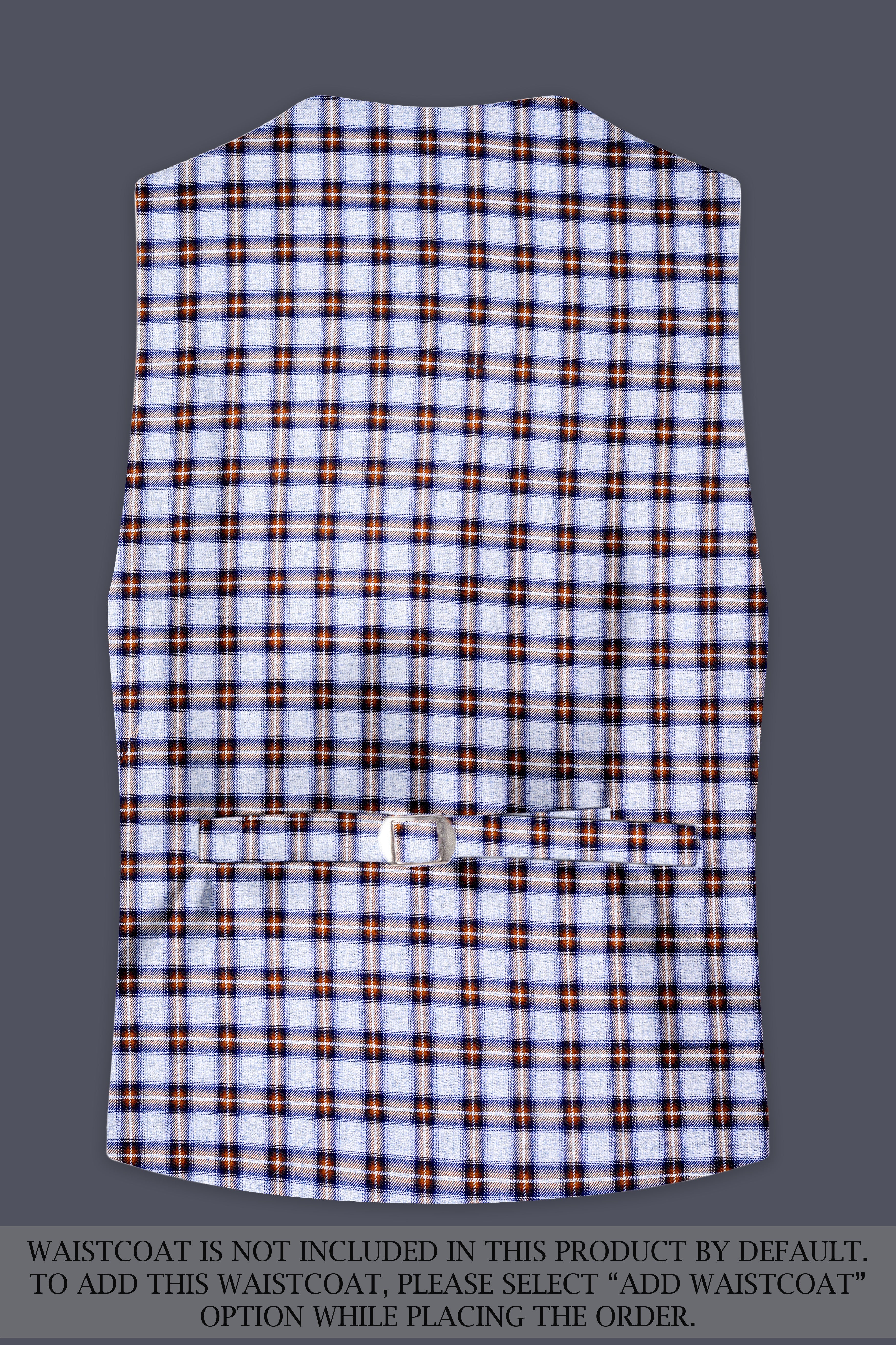 Castaire-Chateau Blue with Cocoa Brown Plaid Wool Rich Double Breasted Suit