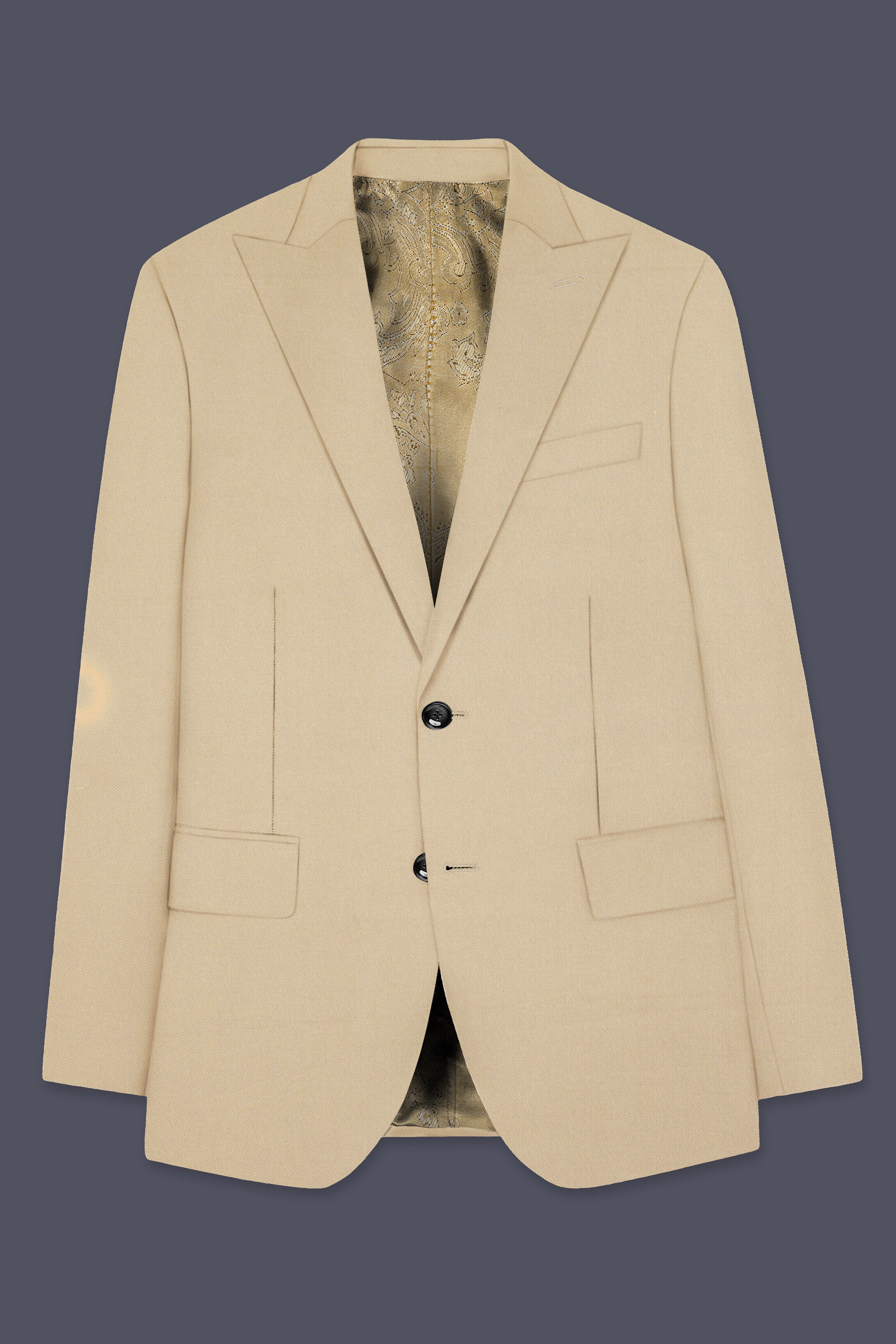 Beauroan-Sandrift Brown Premium Cotton Single Breasted Suit