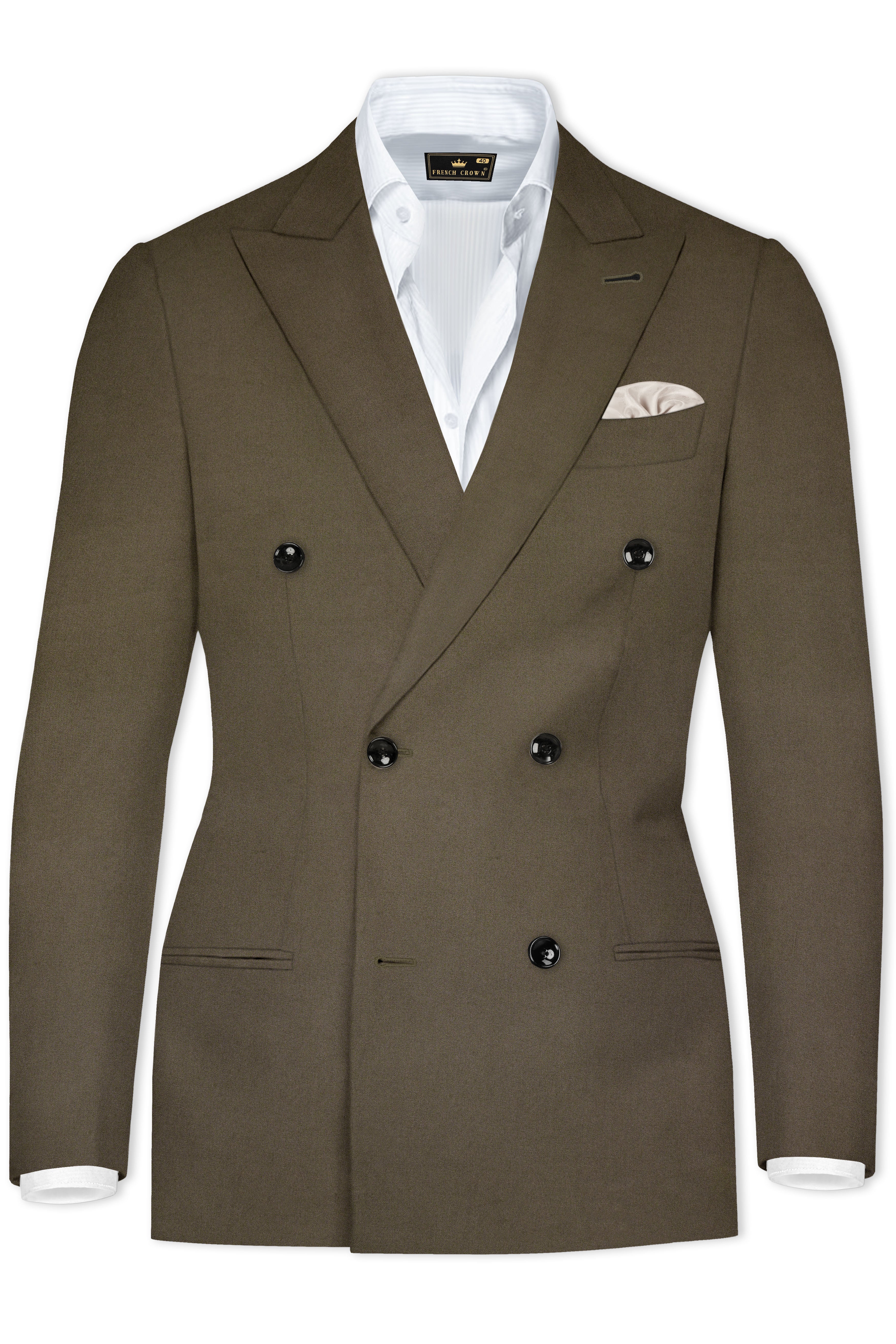 Mistran-Woodland Green Premium Cotton Double Breasted Suit