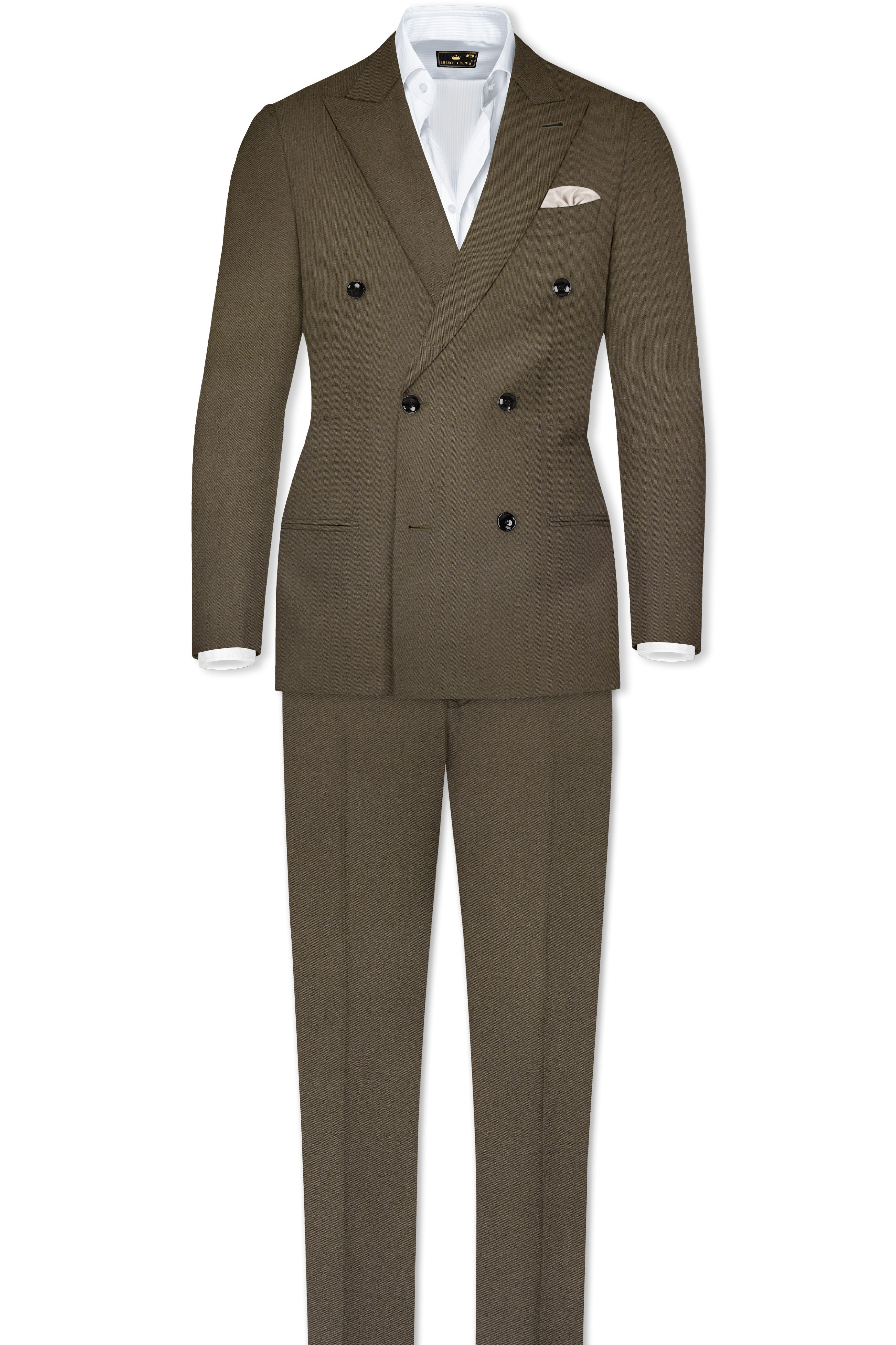 Mistran-Woodland Green Premium Cotton Double Breasted Suit