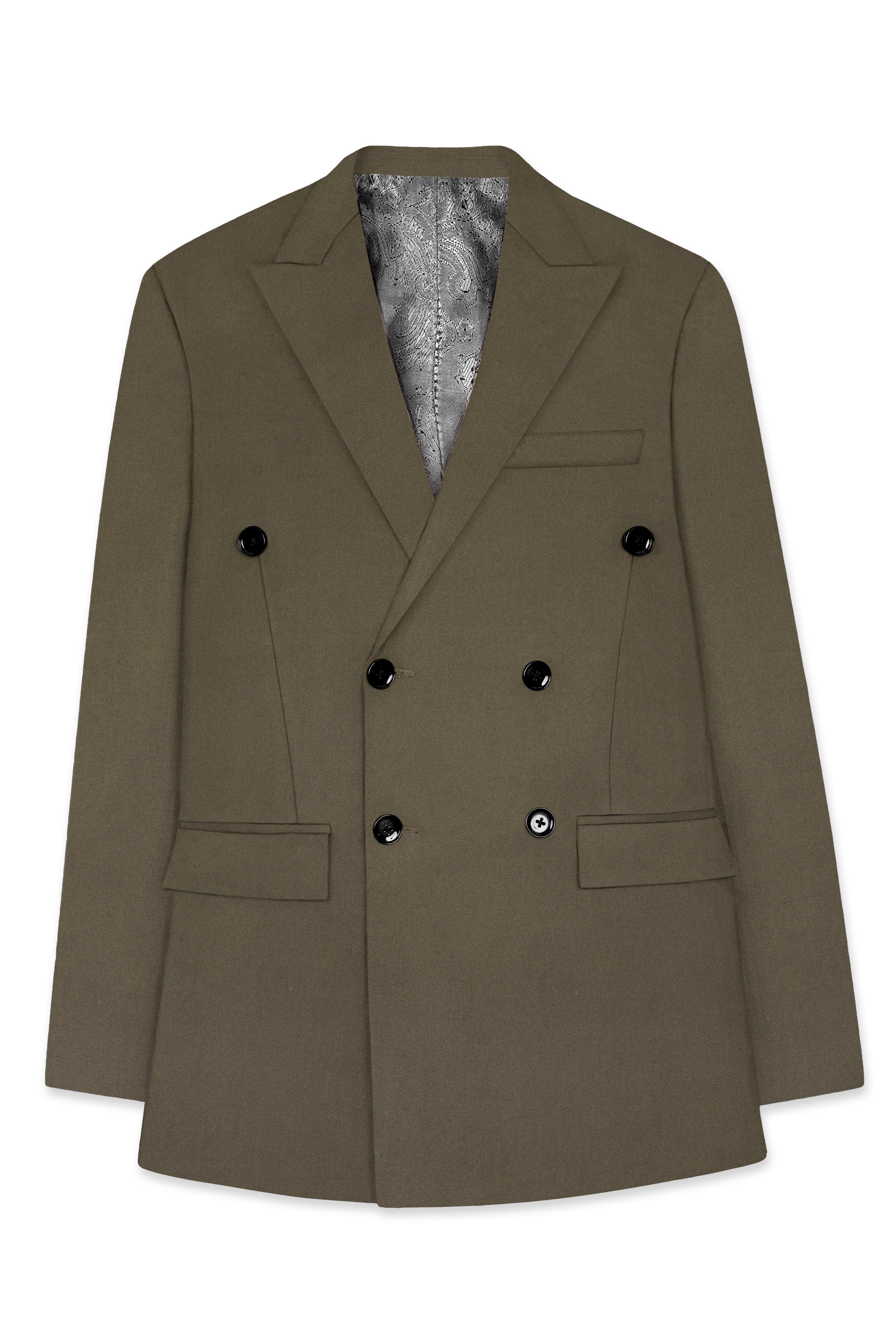 Mistran-Woodland Green Premium Cotton Double Breasted Suit
