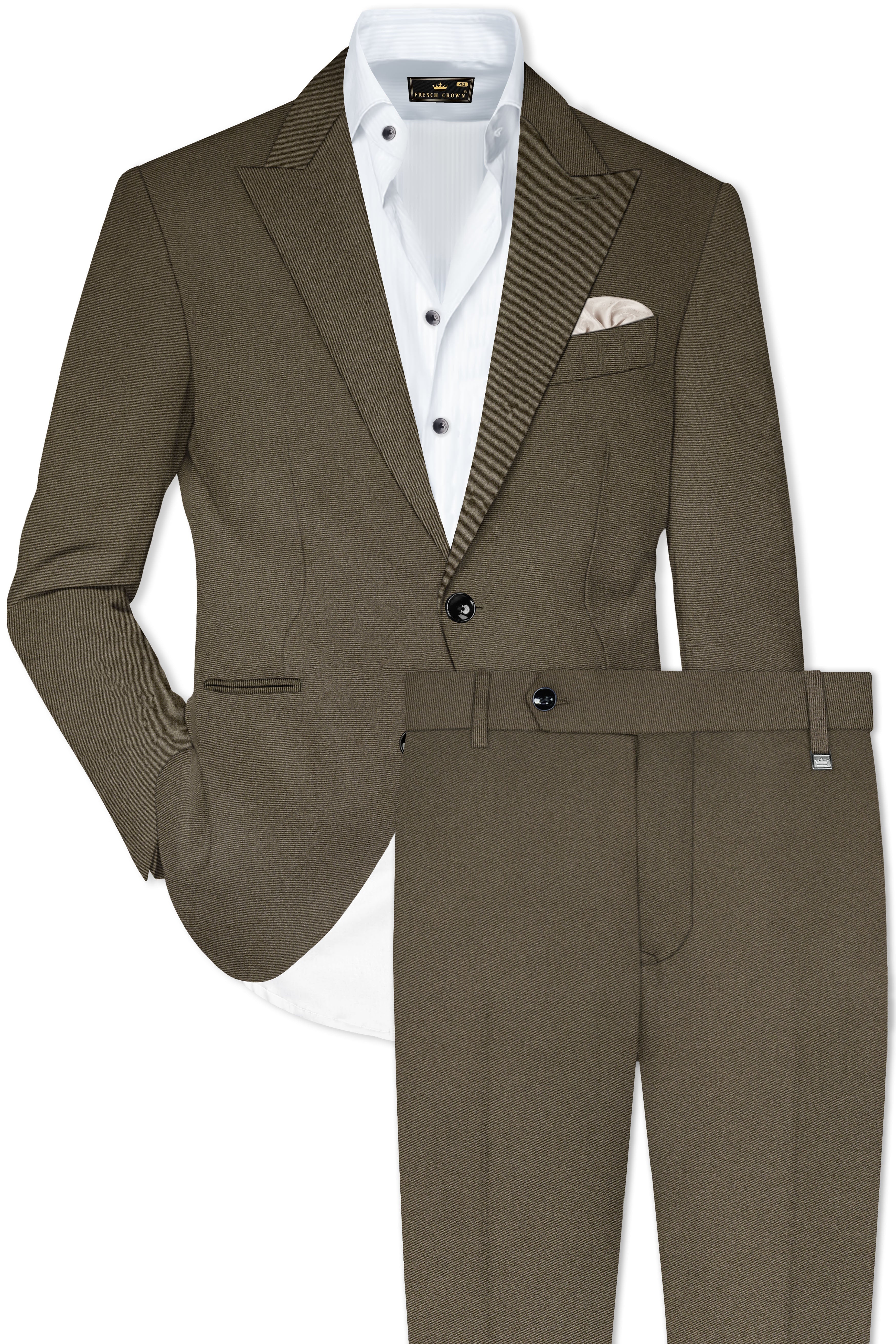 Mistran-Woodland Green Premium Cotton Single Breasted Suit