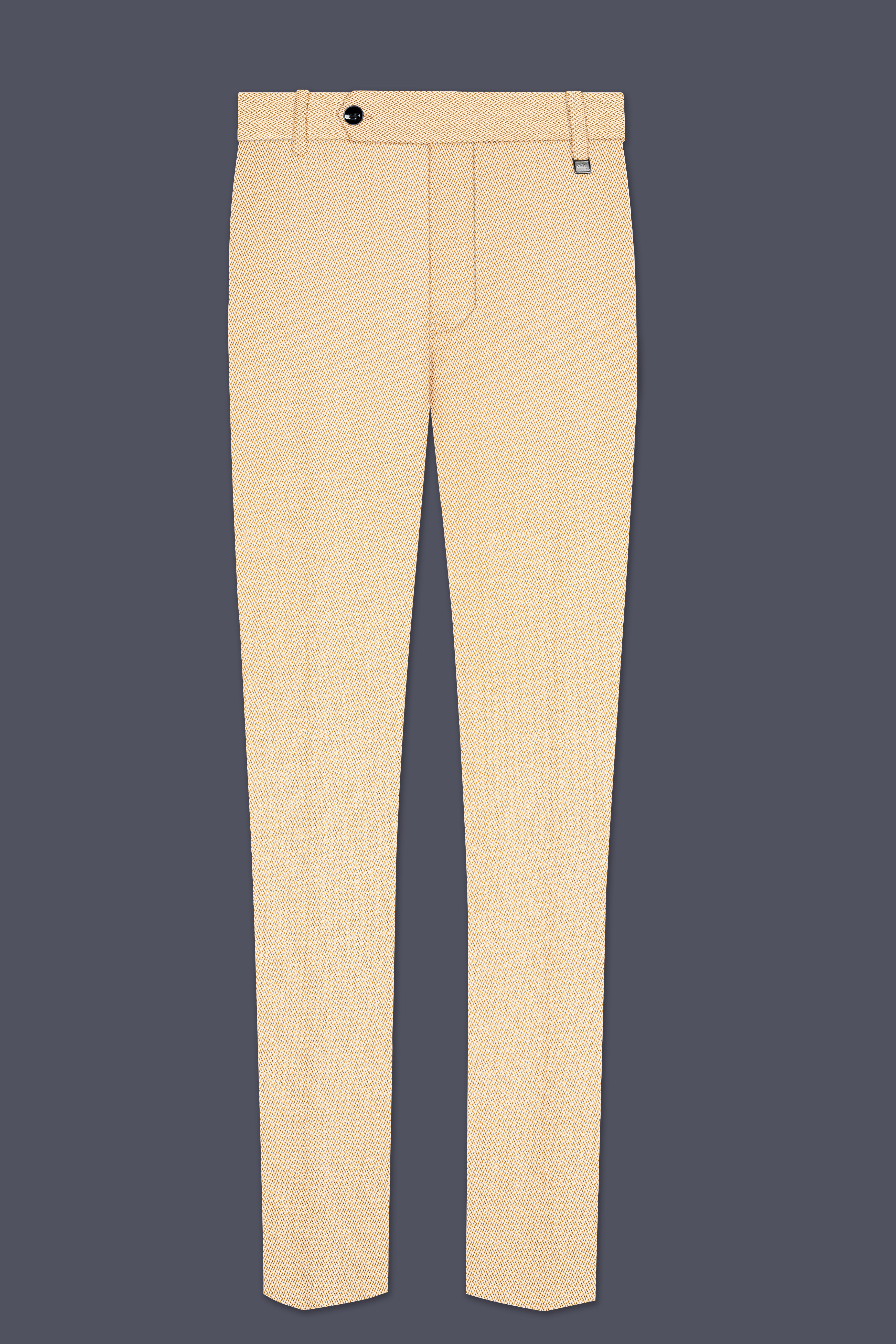 Zeyra-Maize Chevron Cream Textured Single Breasted Suit