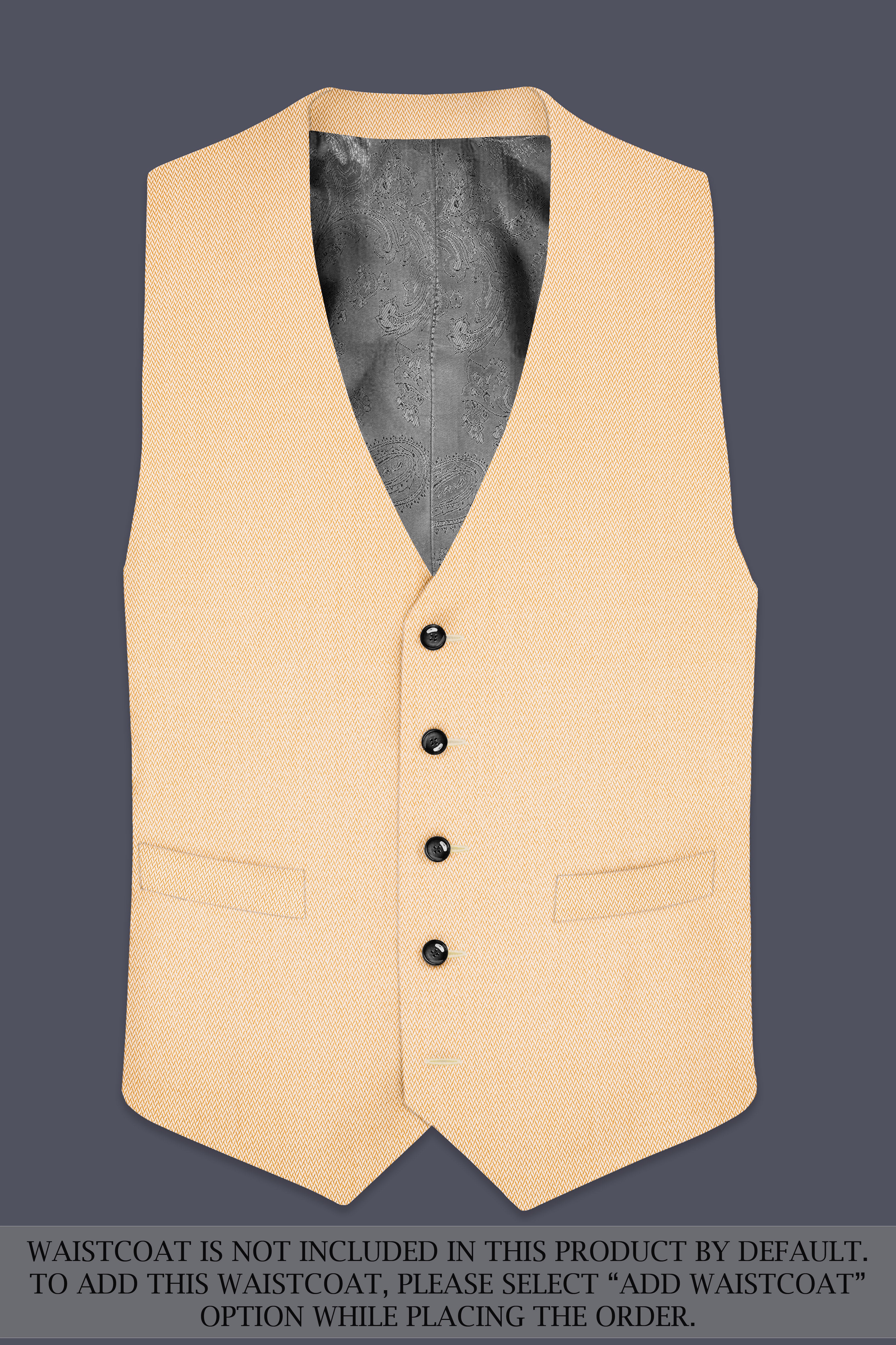 Zeyra-Maize Chevron Cream Textured Single Breasted Suit