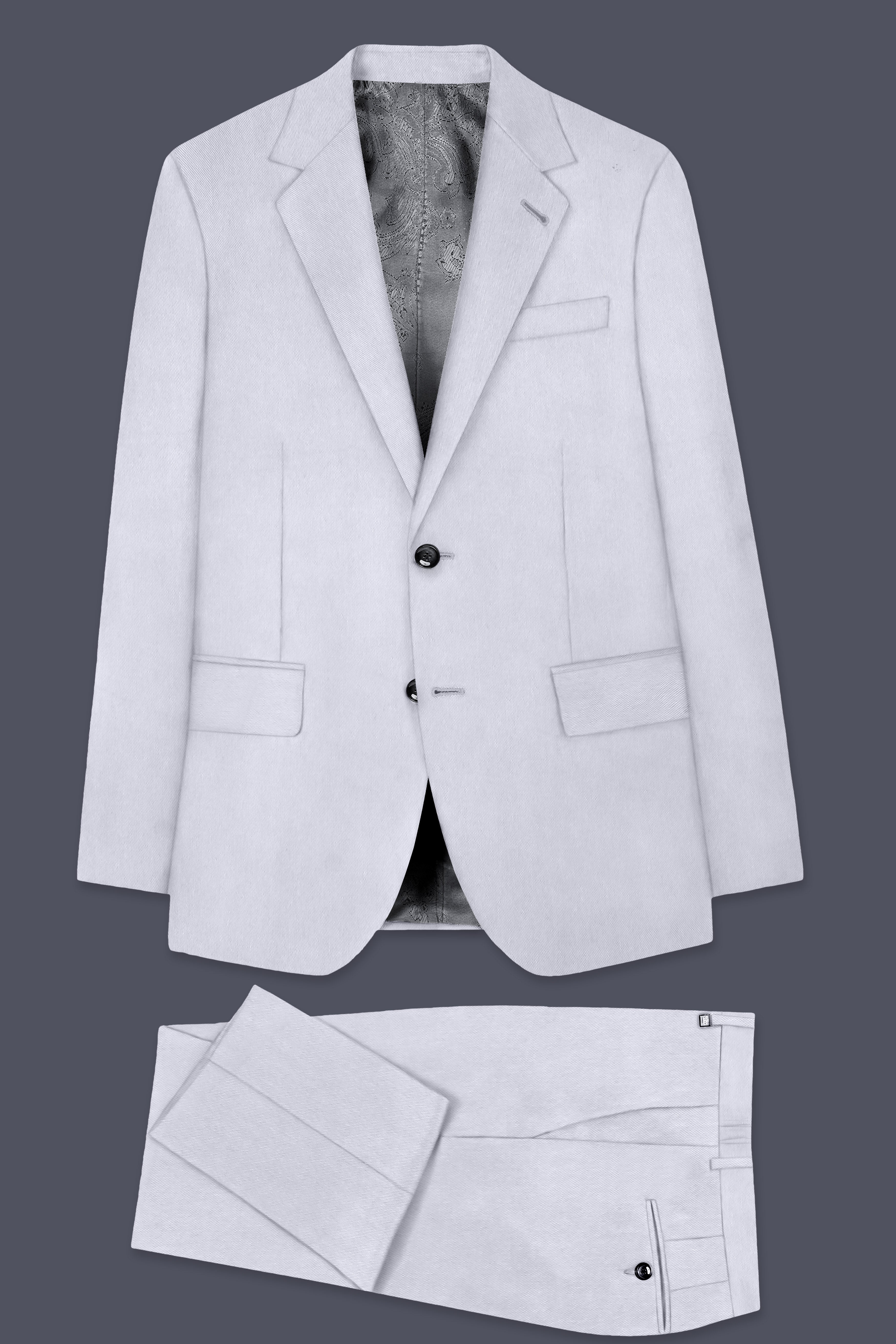 Primoux-Prelude Gray Premium Cotton Single Breasted Suit
