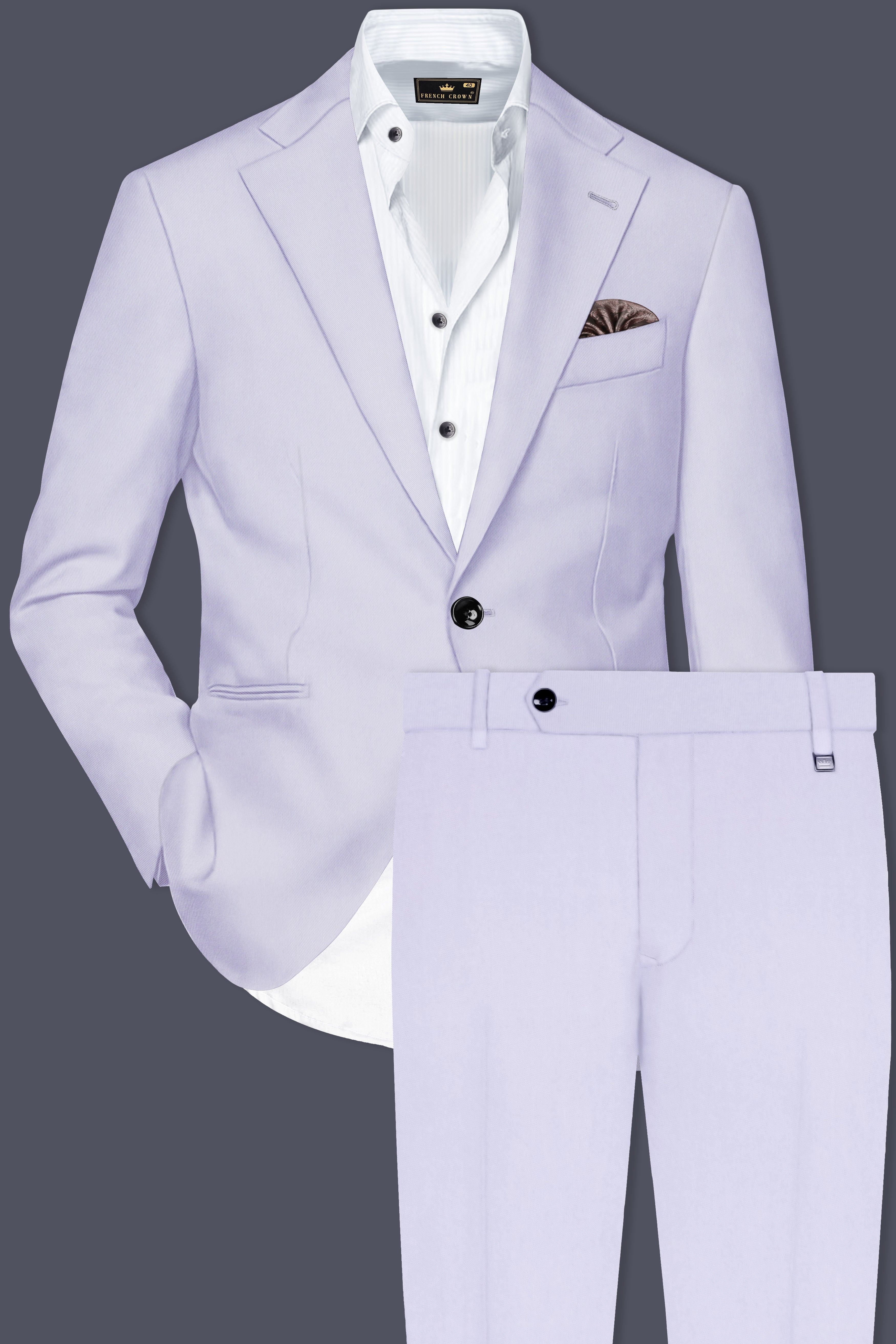 Primoux-Prelude Blue Premium Cotton Single Breasted Suit