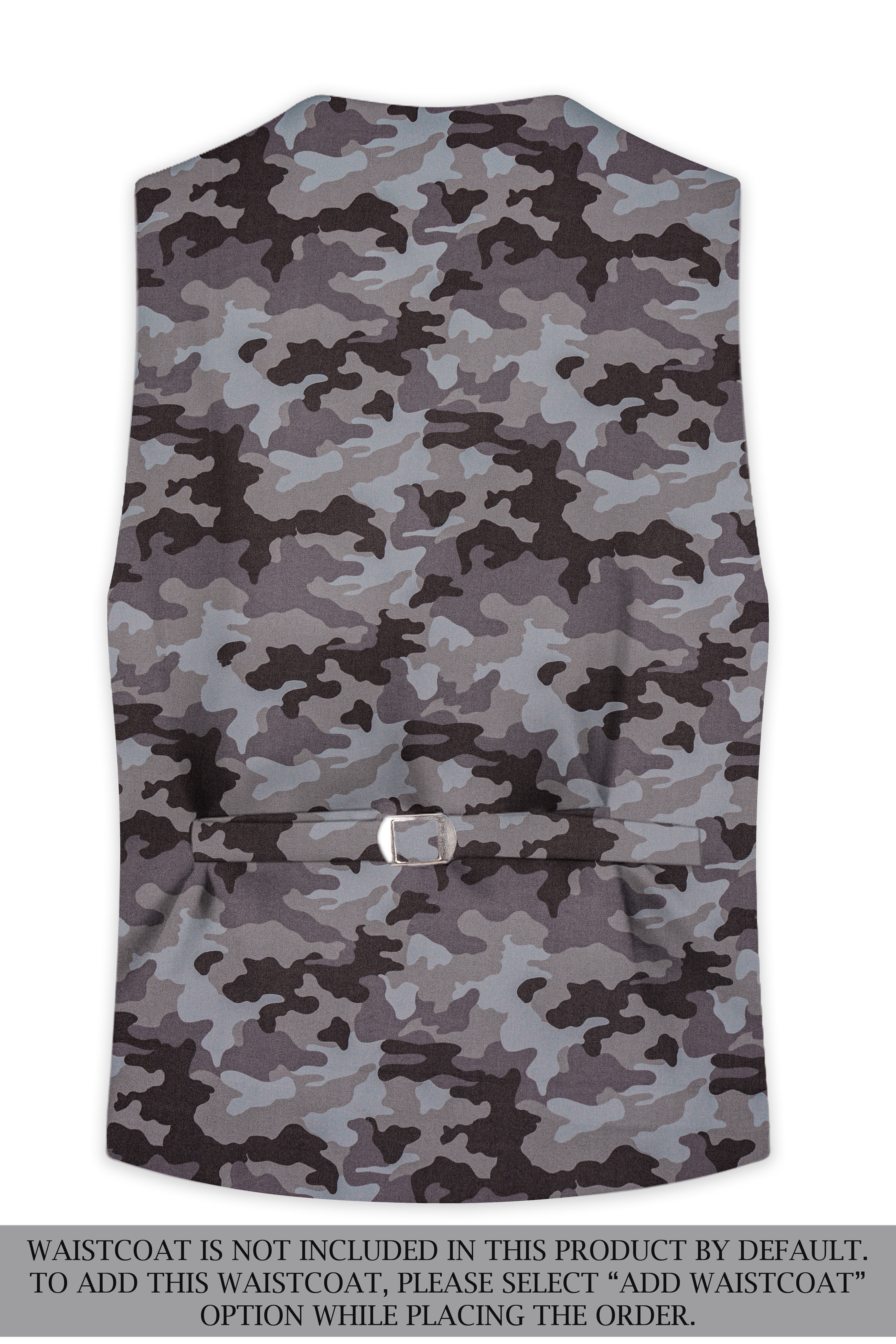 Stoneid-Gravel Gray with Iridium Brown Camouflage Printed Premium Cotton Single Breasted Suit