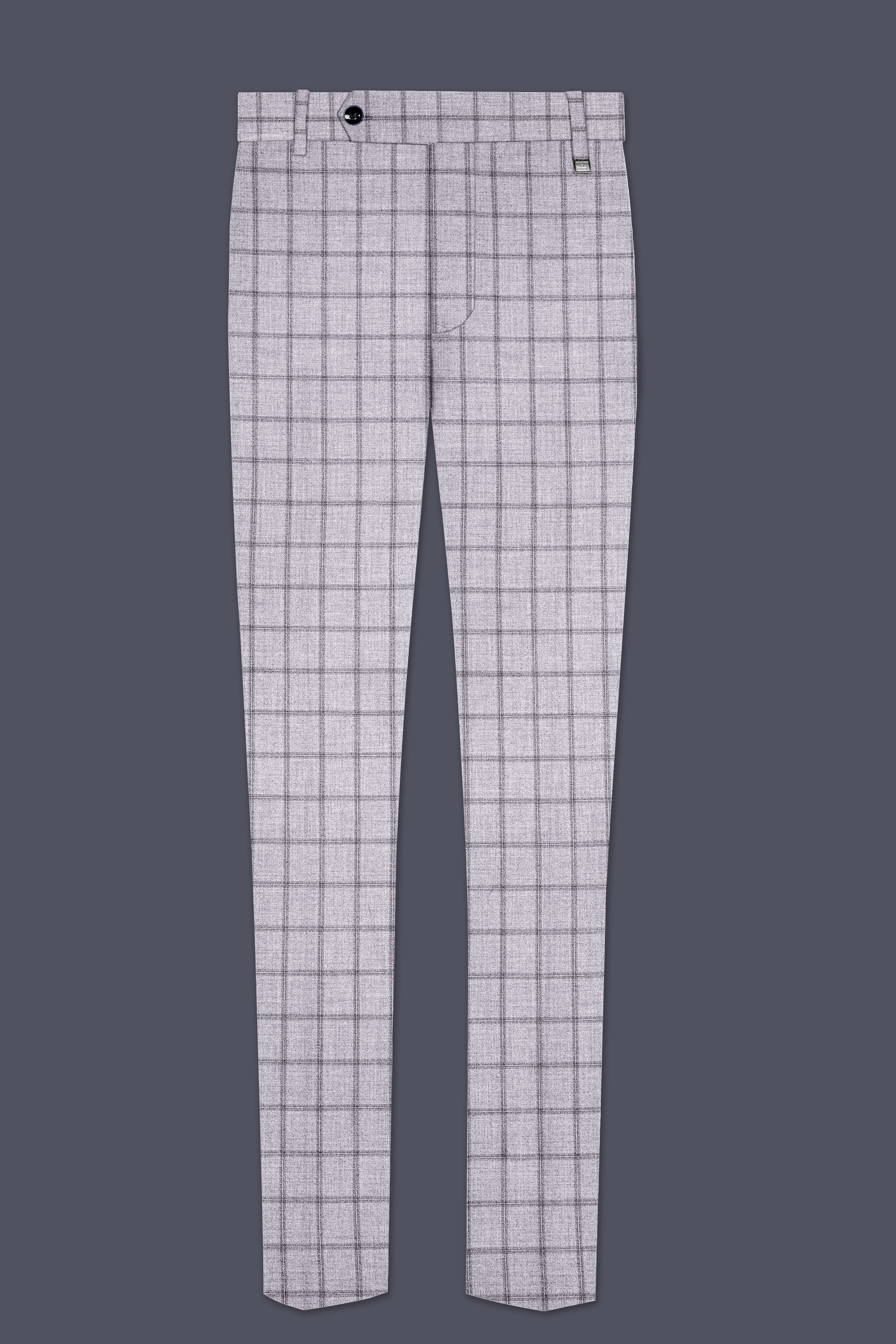Trevane-Concord Gray Plaid Wool Rich Single Breasted Suit