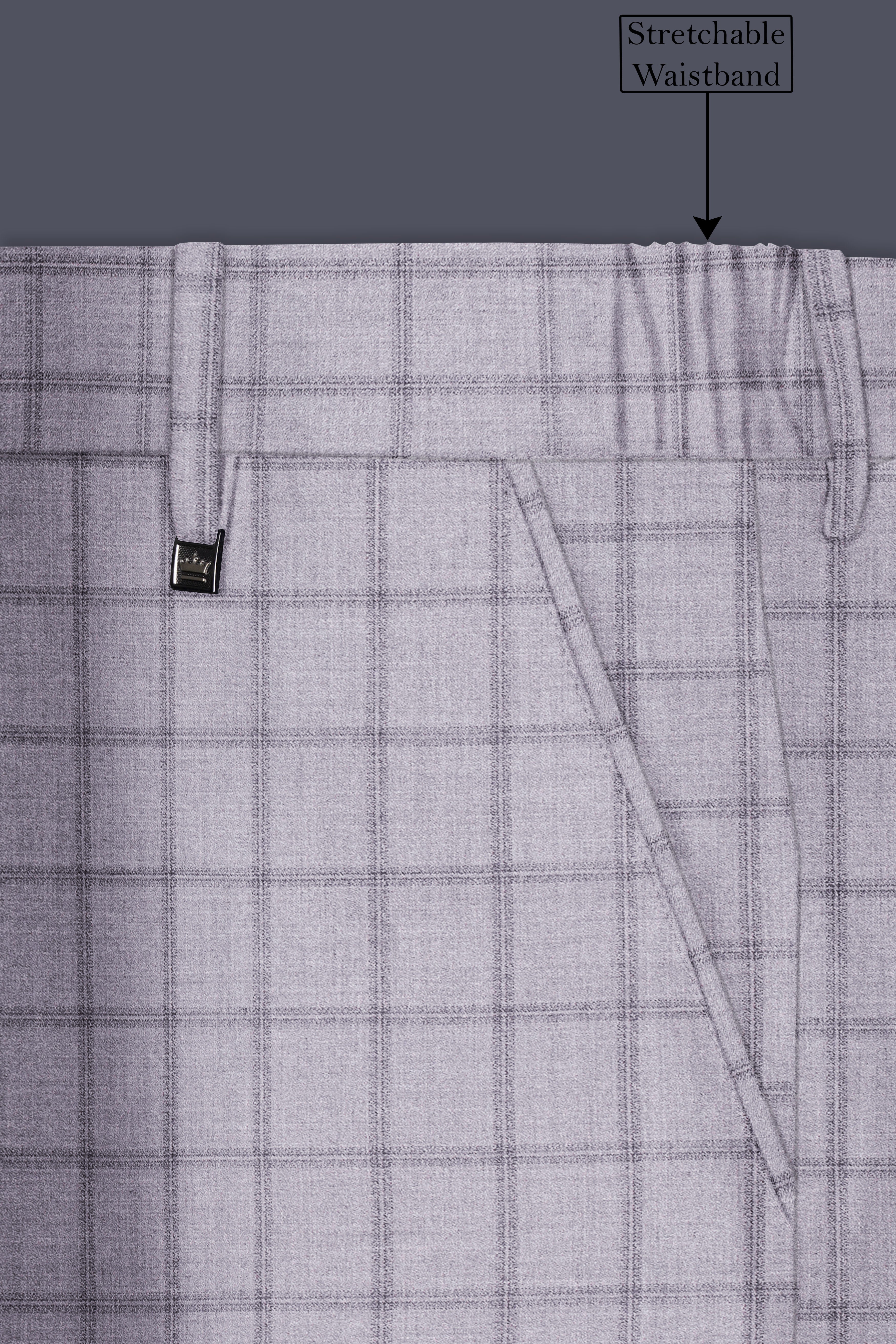 Trevane-Concord Gray Plaid Wool Rich Single Breasted Suit