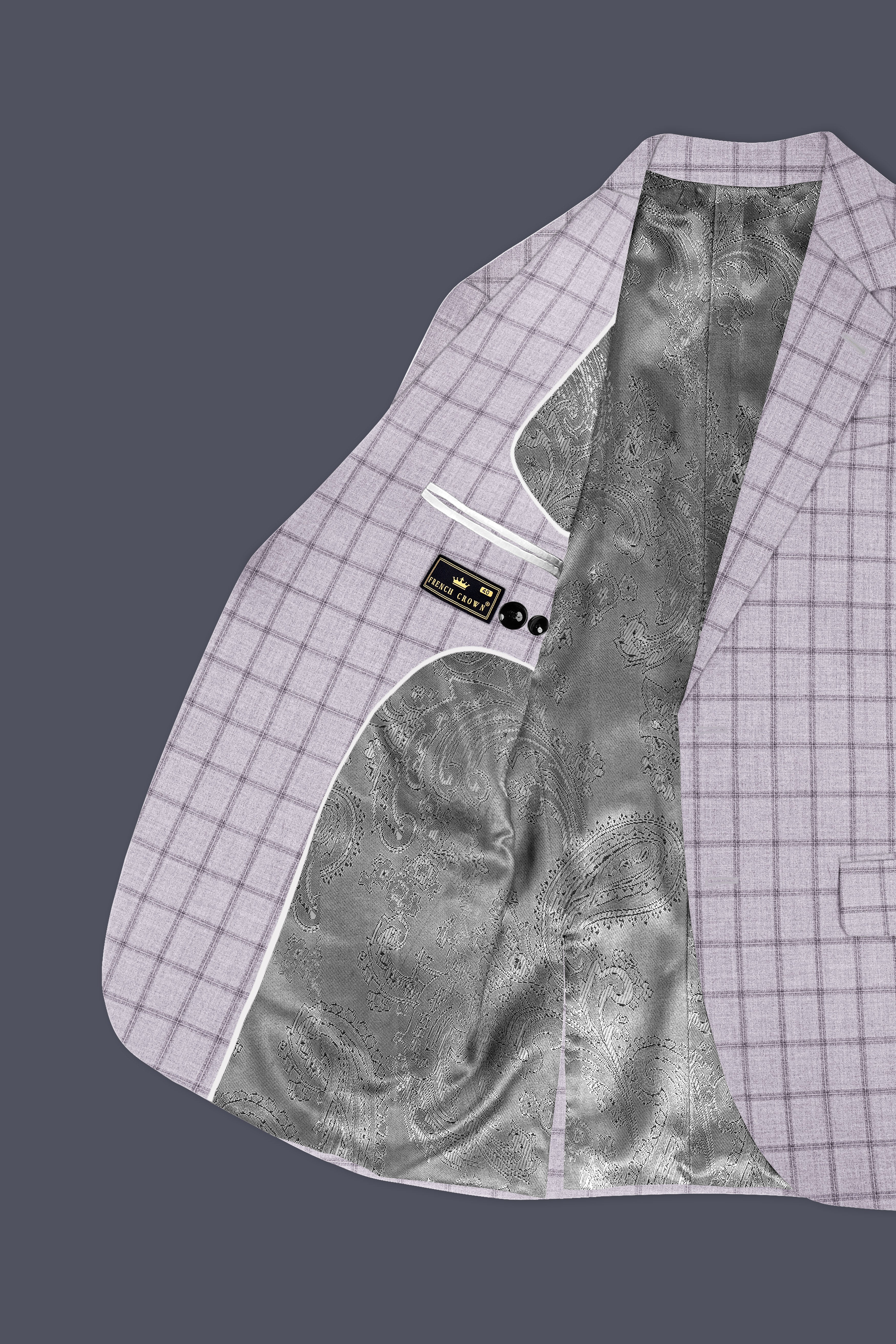 Trevane-Concord Gray Plaid Wool Rich Single Breasted Suit