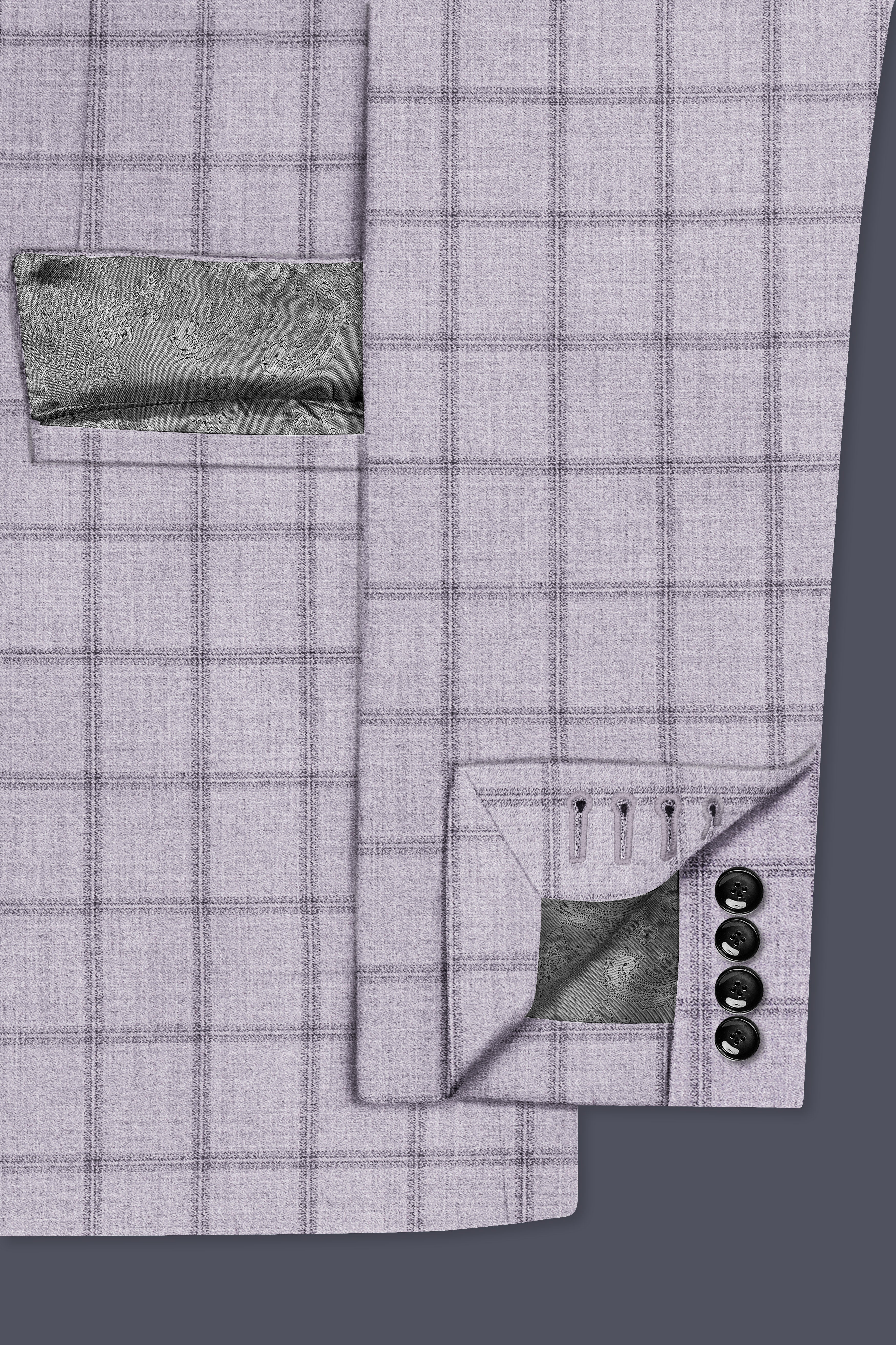 Trevane-Concord Gray Plaid Wool Rich Single Breasted Suit