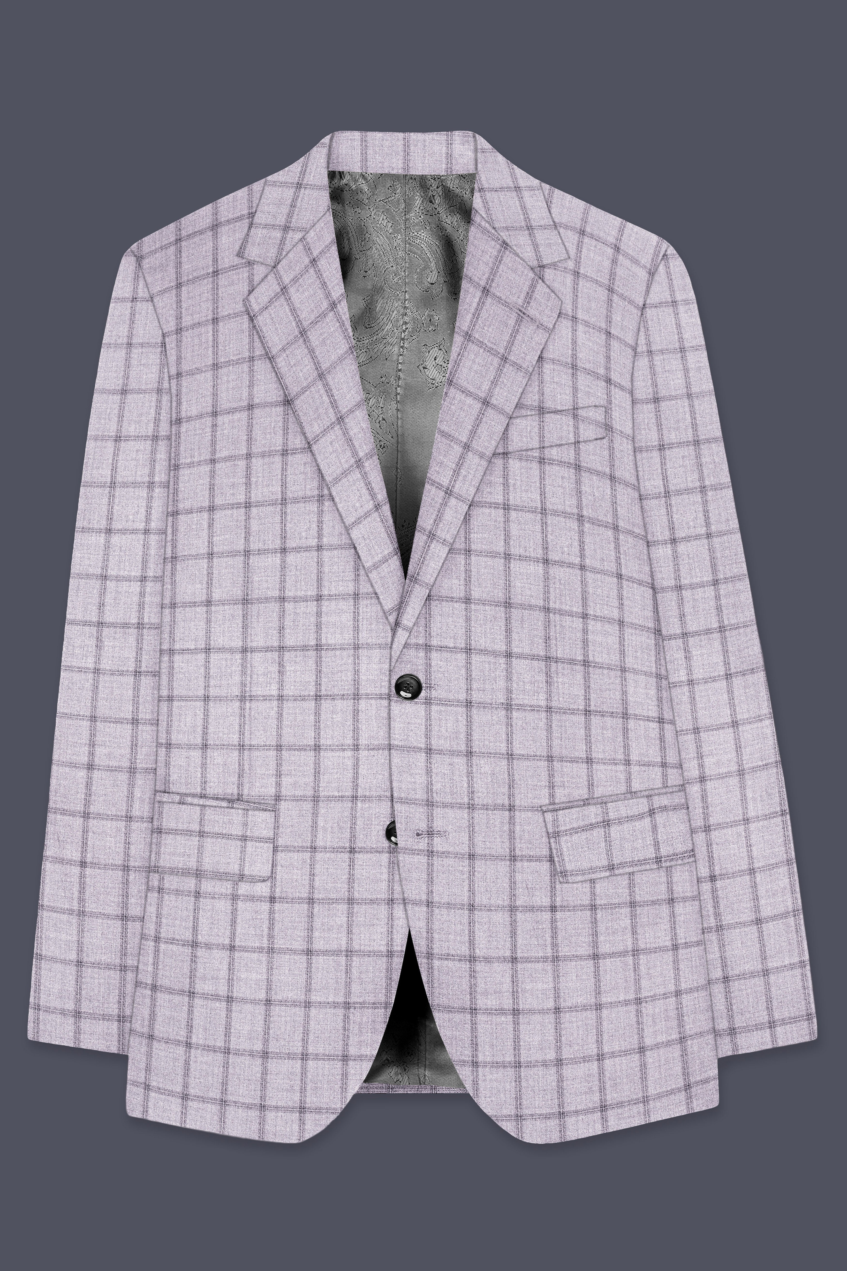 Trevane-Concord Gray Plaid Wool Rich Single Breasted Suit