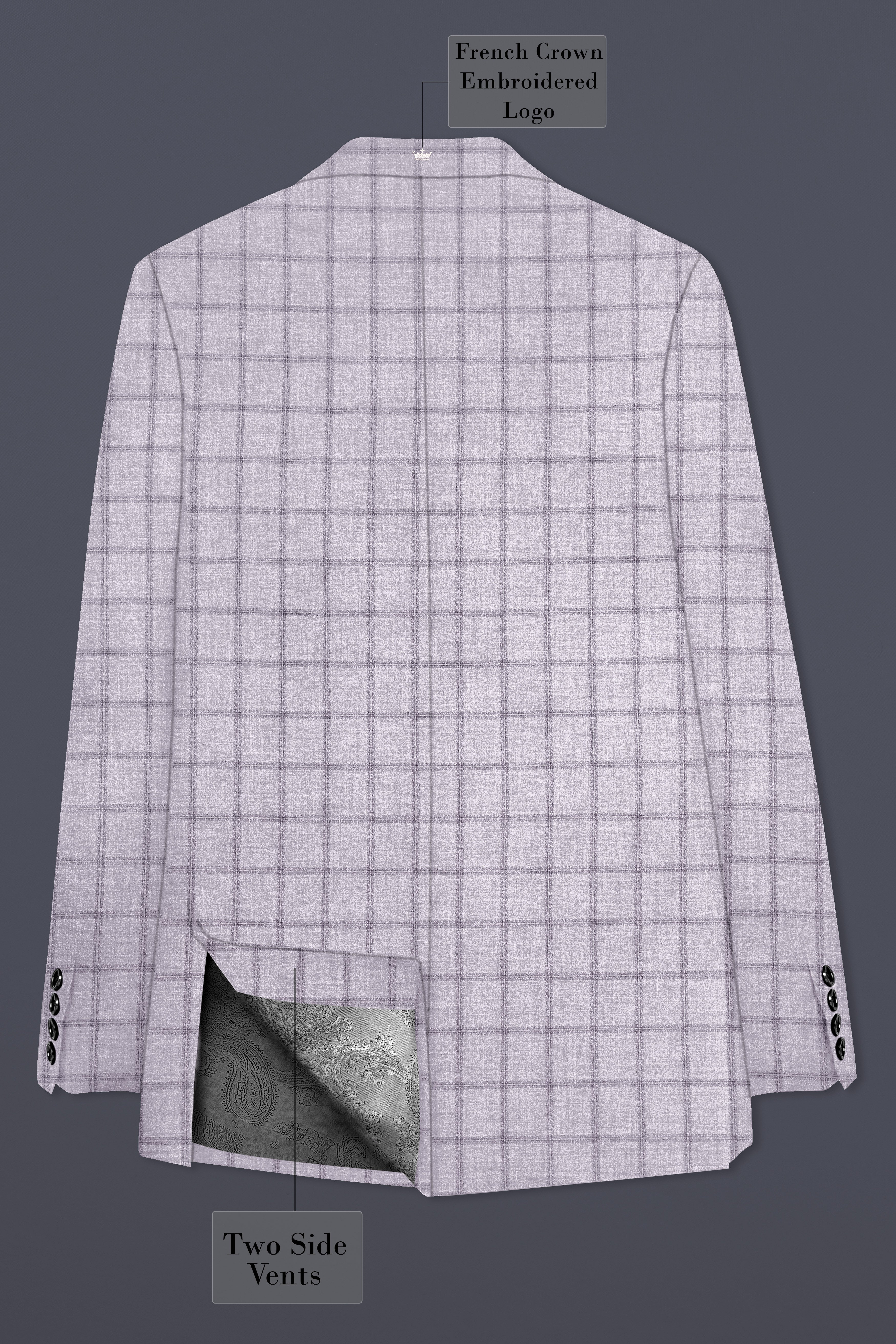 Trevane-Concord Gray Plaid Wool Rich Single Breasted Suit