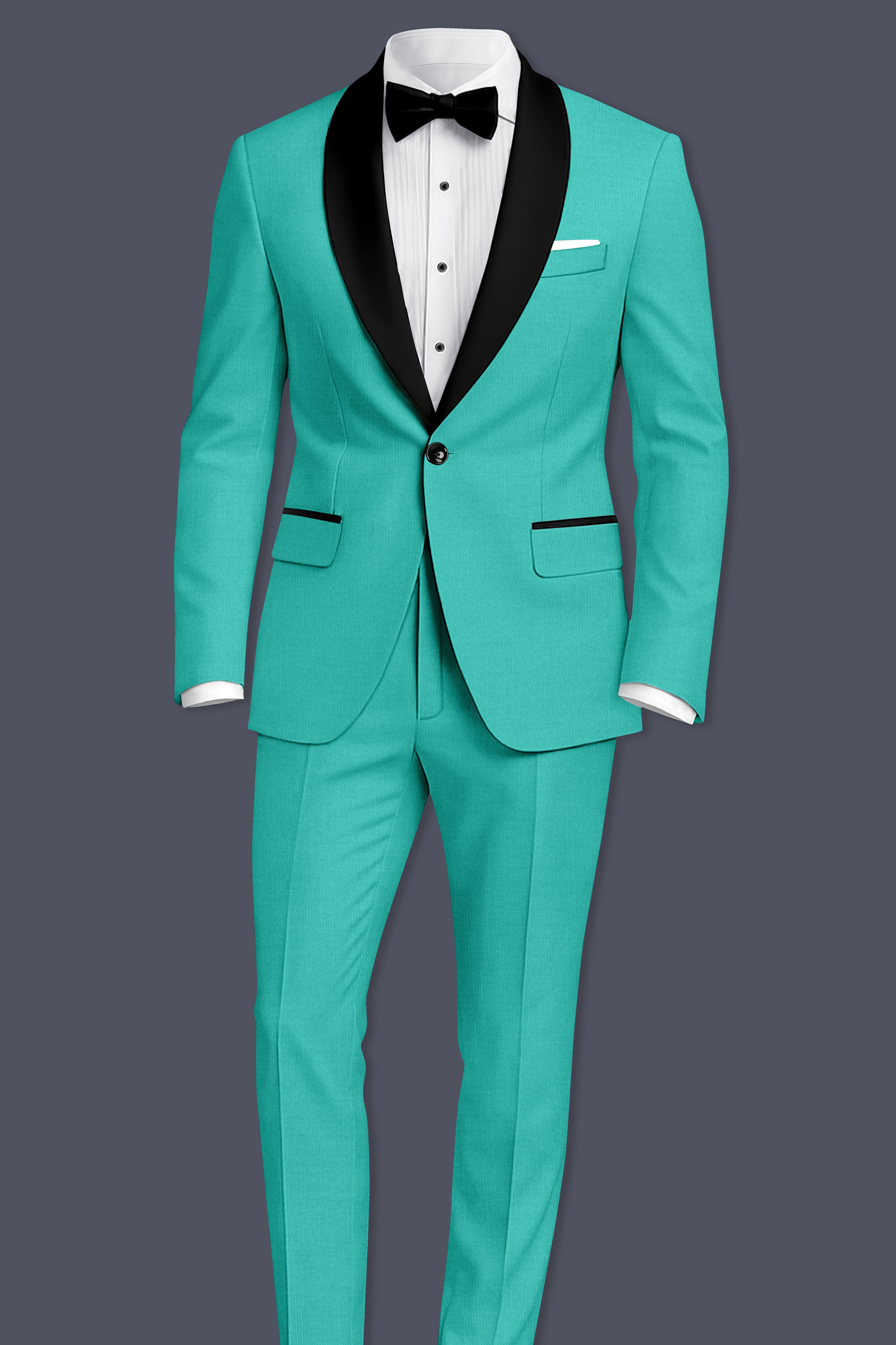 Aegir-Viking Blue Wool Rich Tuxedo Slight Stretch Suit
