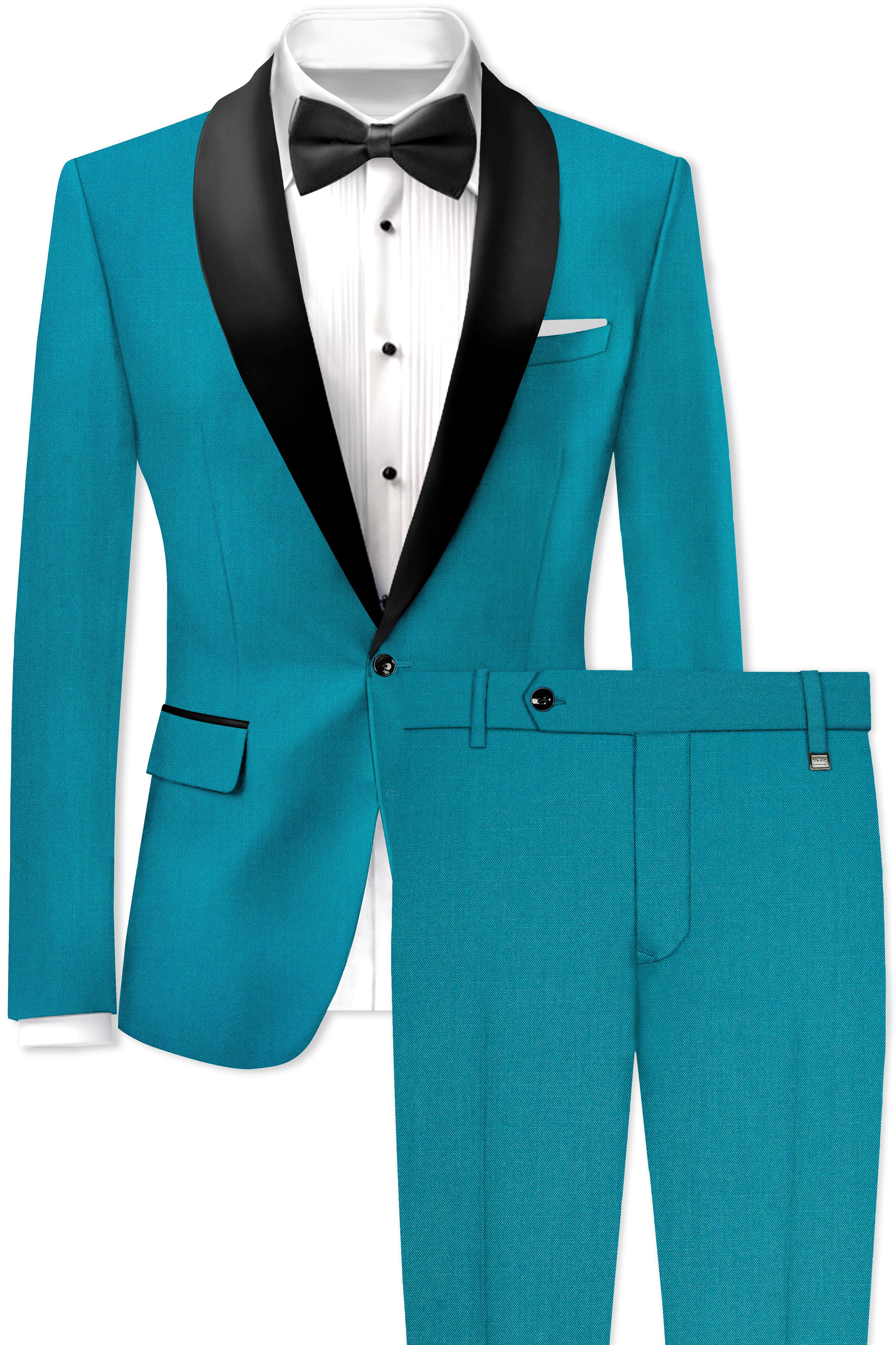 Zephir-surfie Green Wool Rich Tuxedo Slight Stretch Suit