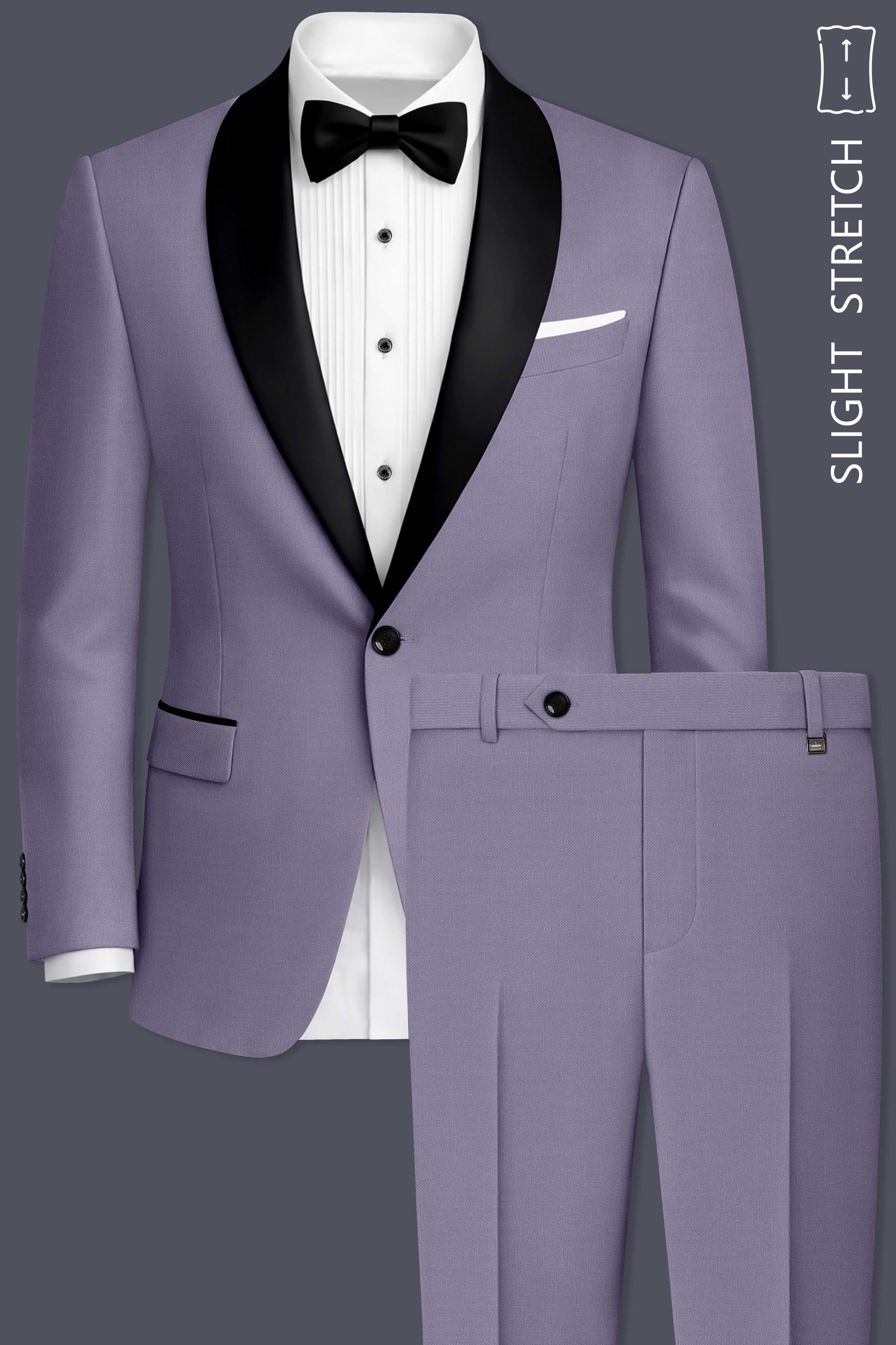 Roylen-Mountbatten Purple Wool Rich Tuxedo Slight Stretch Suit