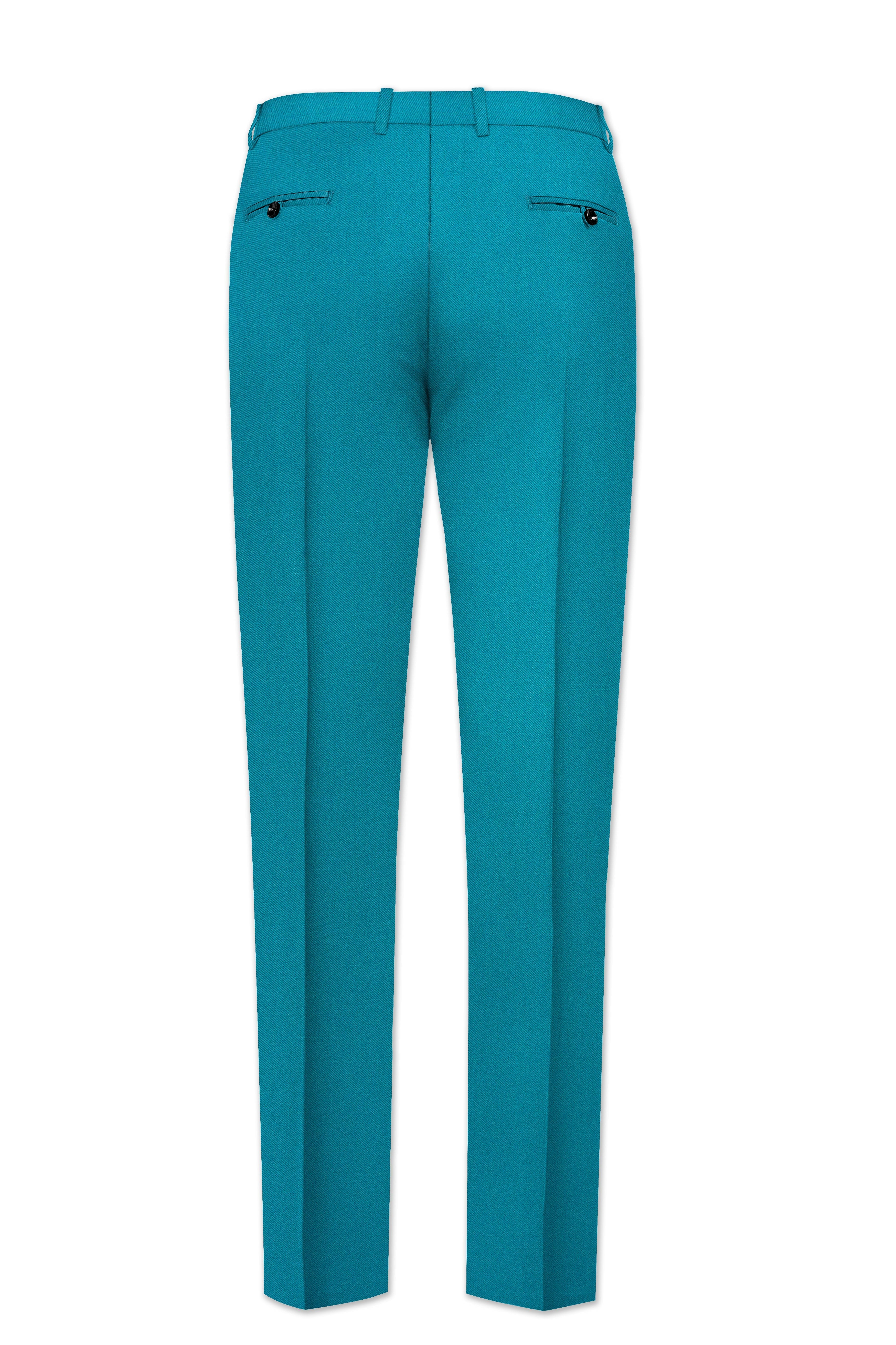 Zephir-Surfie Green Wool Rich Peak Lapel Tuxedo Slight Stretch Suit