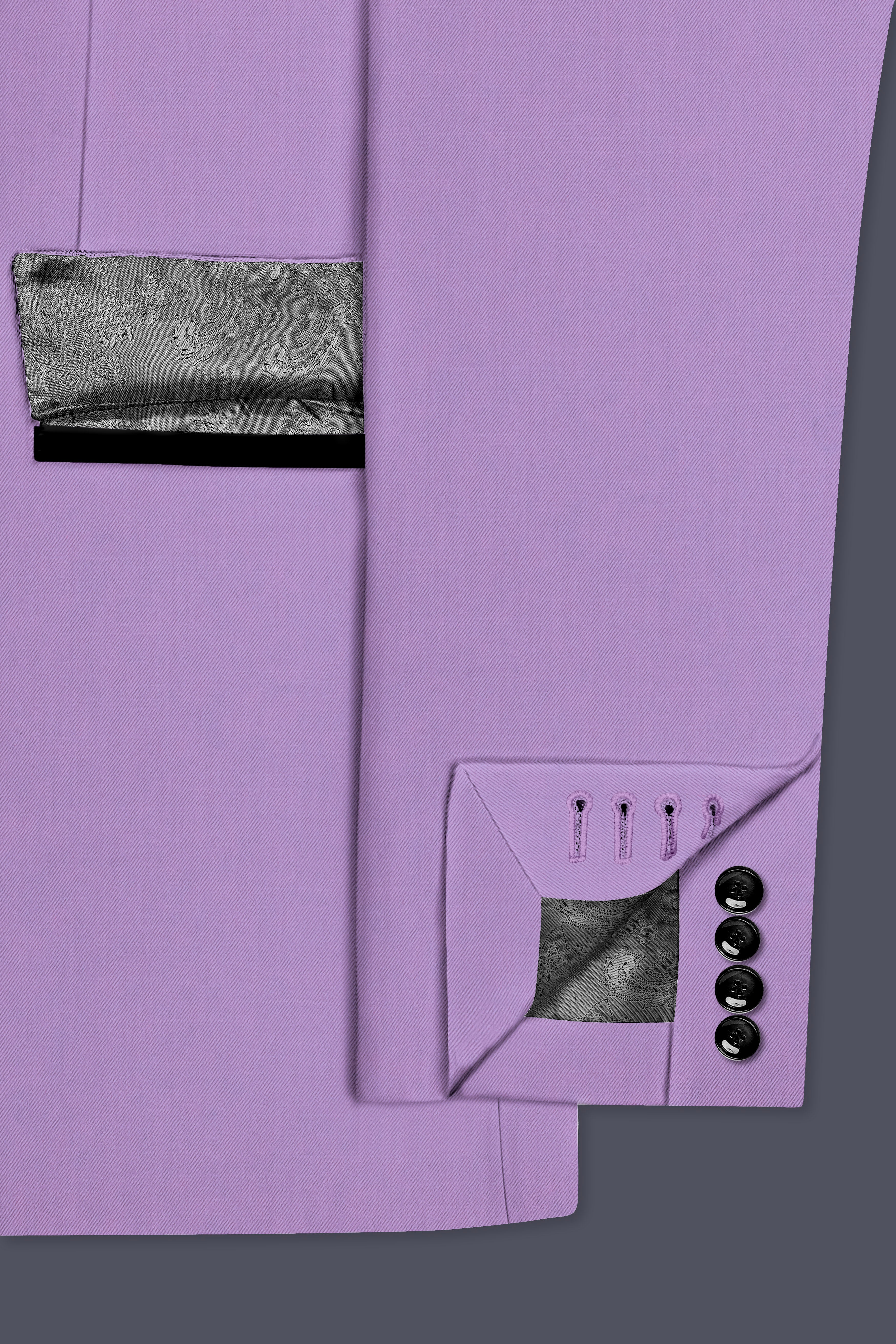 Roylen-Mountbatten Purple Wool Rich Peak Lapel Tuxedo Slight Stretch Suit