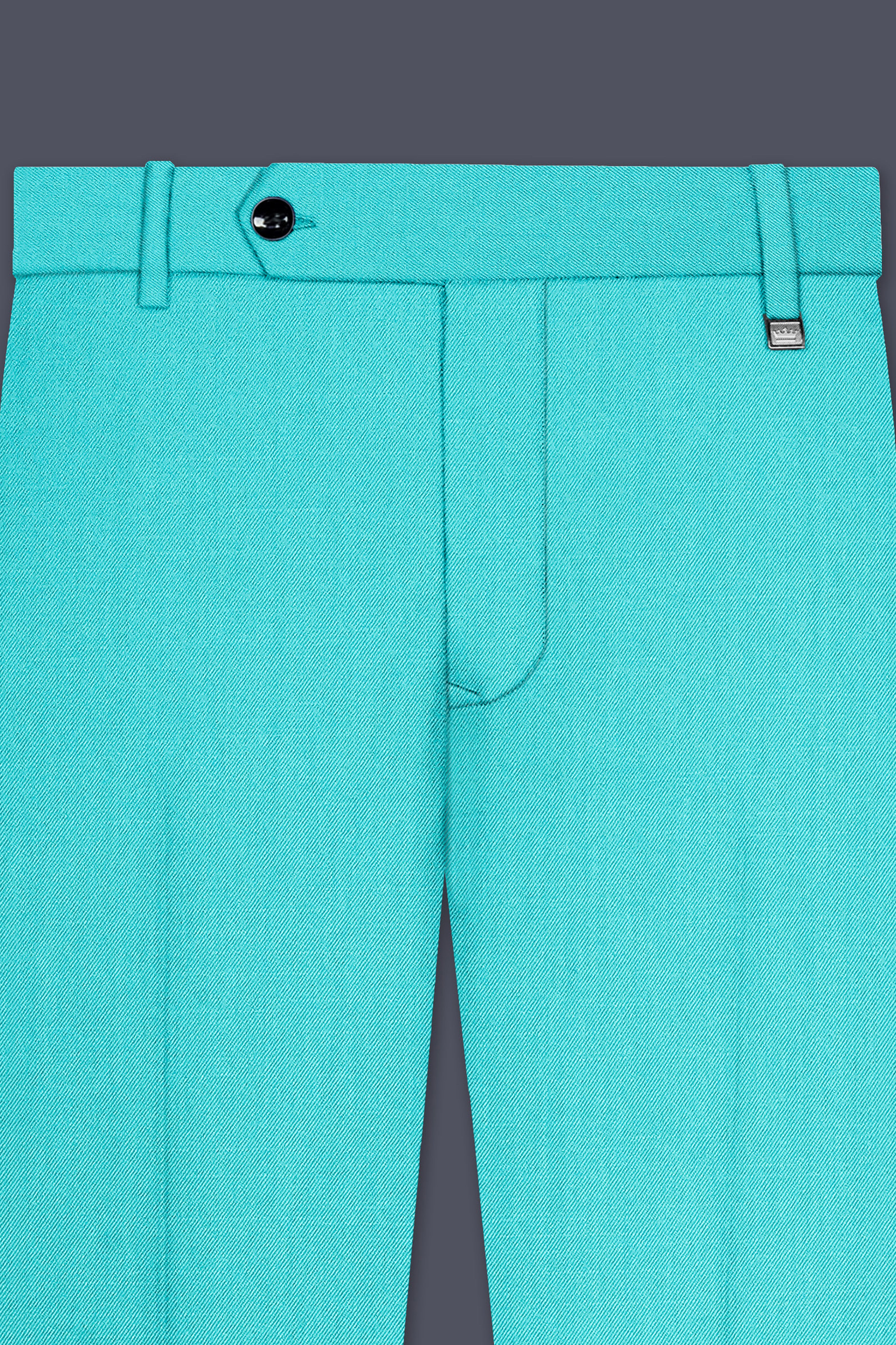 Aegir-Viking Blue Wool Rich Cross Placket Bandhgala Stretchable Traveler Suit