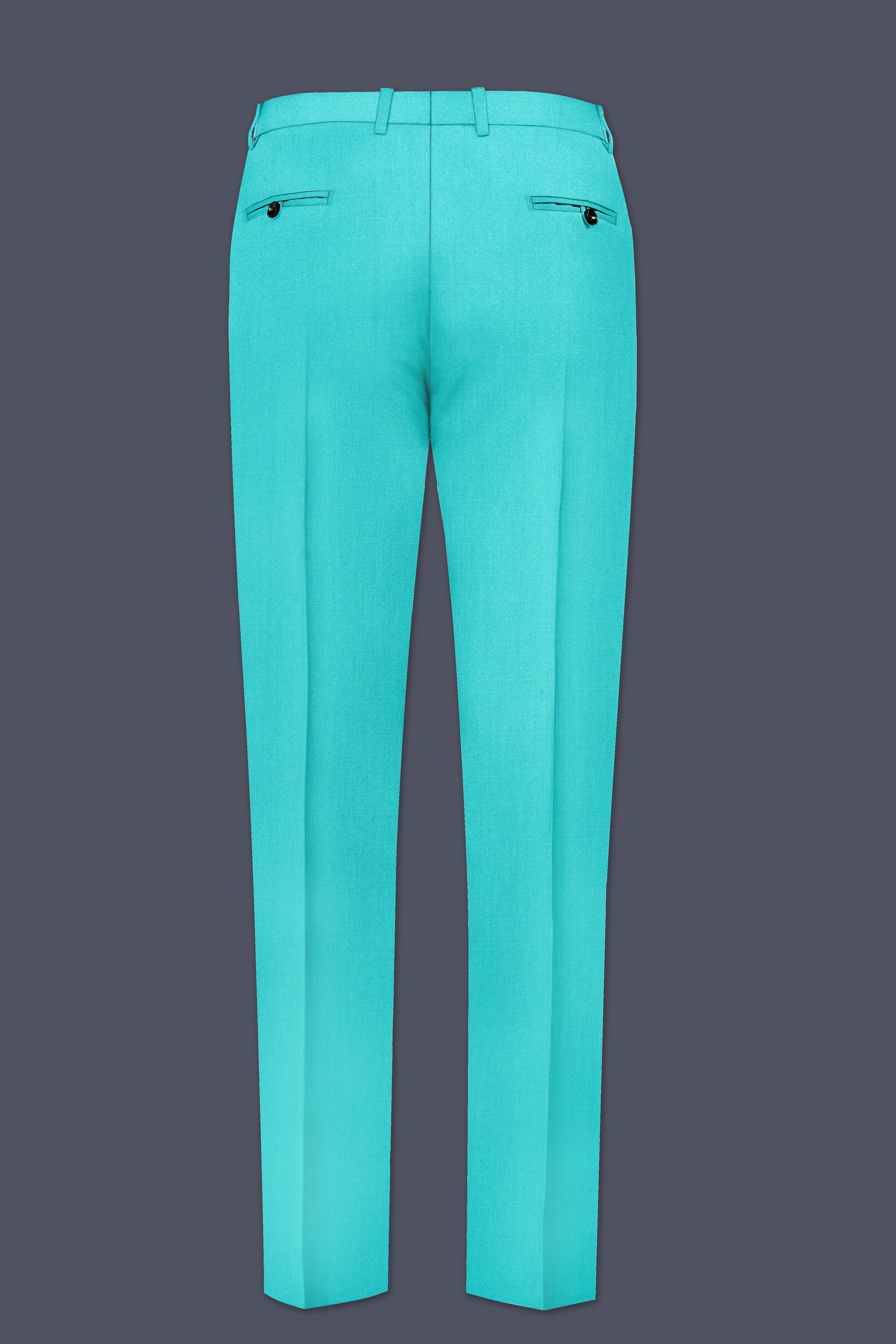Aegir-Viking Blue Wool Rich Cross Placket Bandhgala Stretchable Traveler Suit