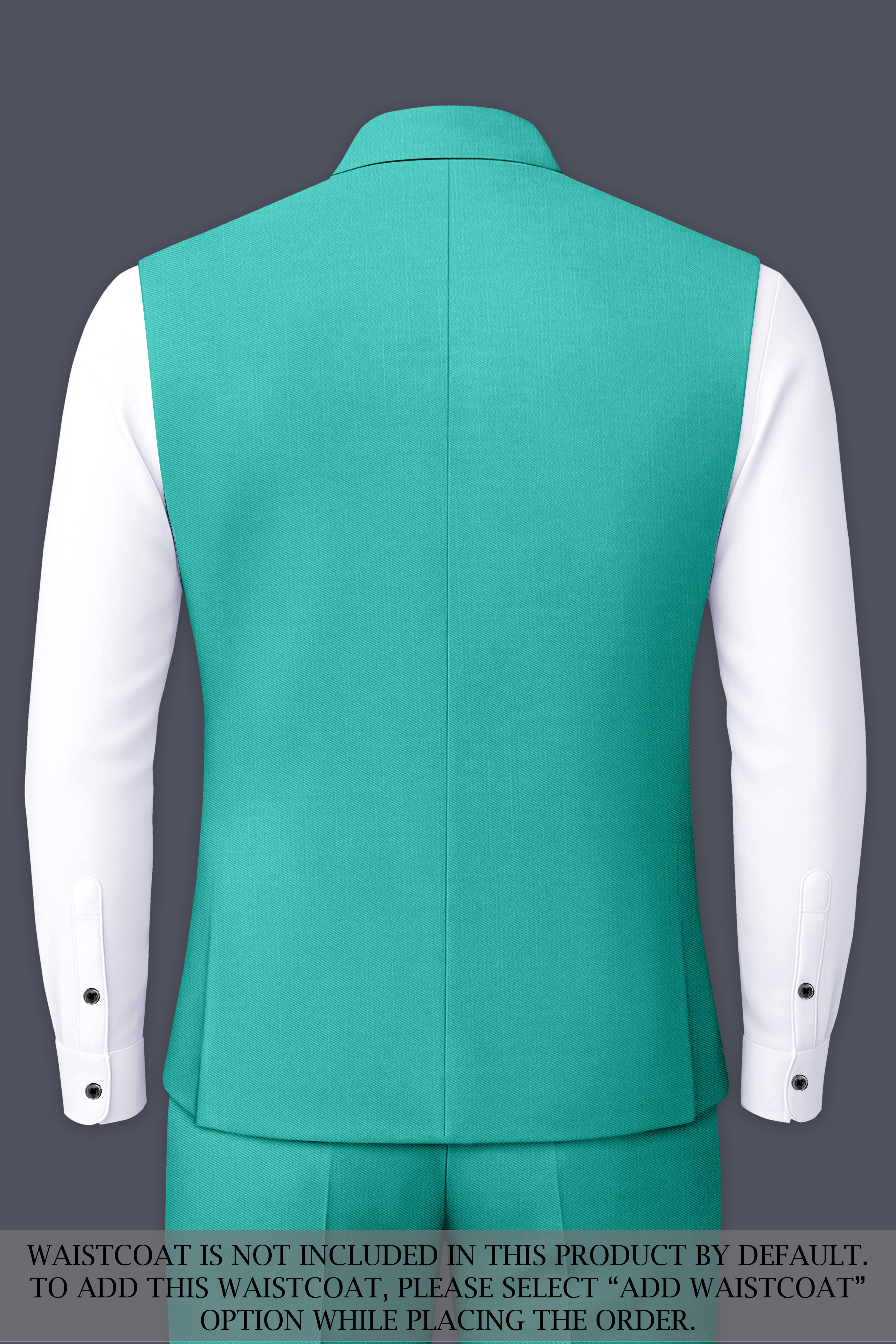 Aegir-Viking Blue Wool Rich Cross Placket Bandhgala Slight Stretch Suit