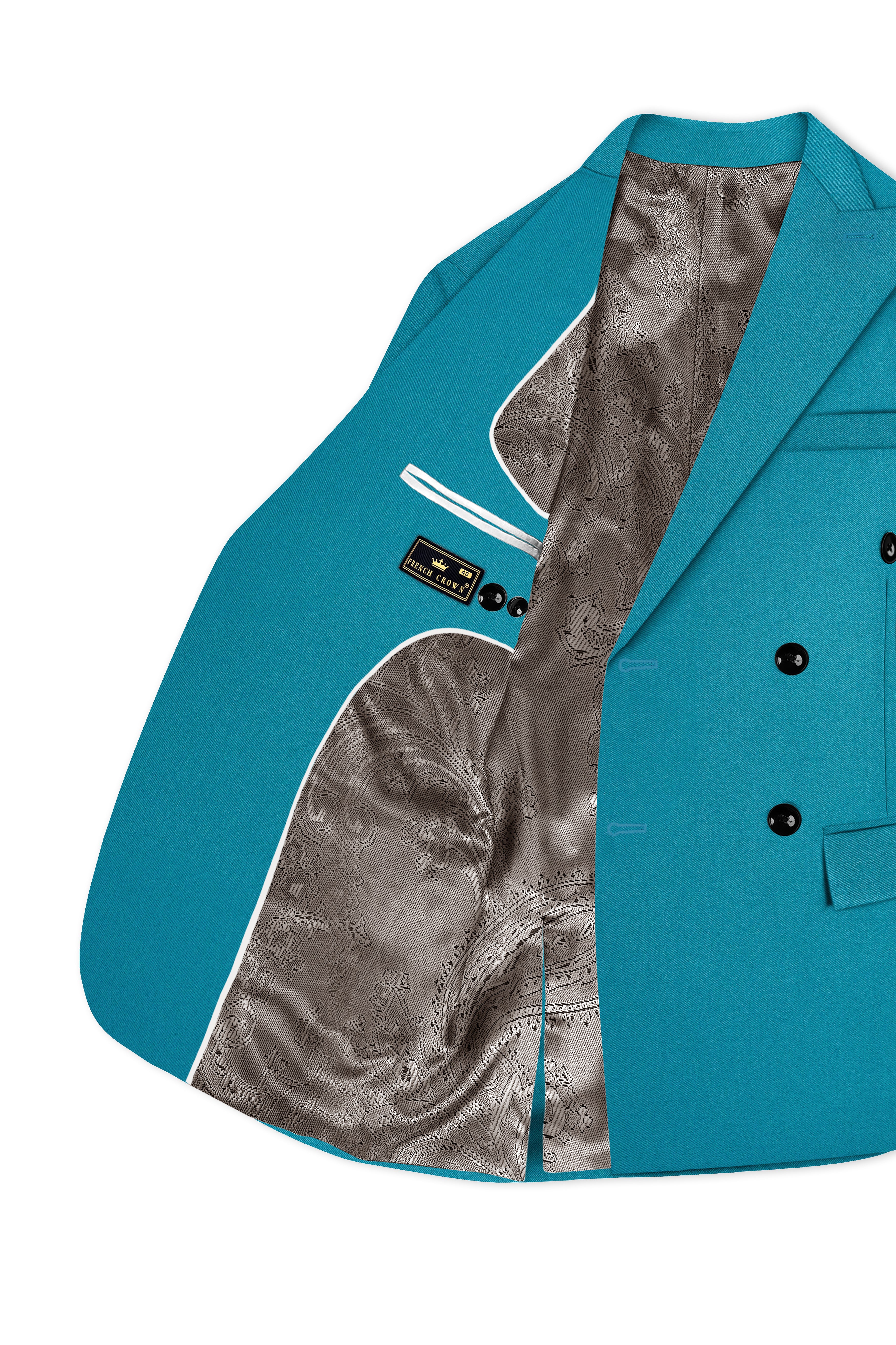 Zephir-Surfie Green Wool Rich Double Breasted Stretchable Traveler Suit