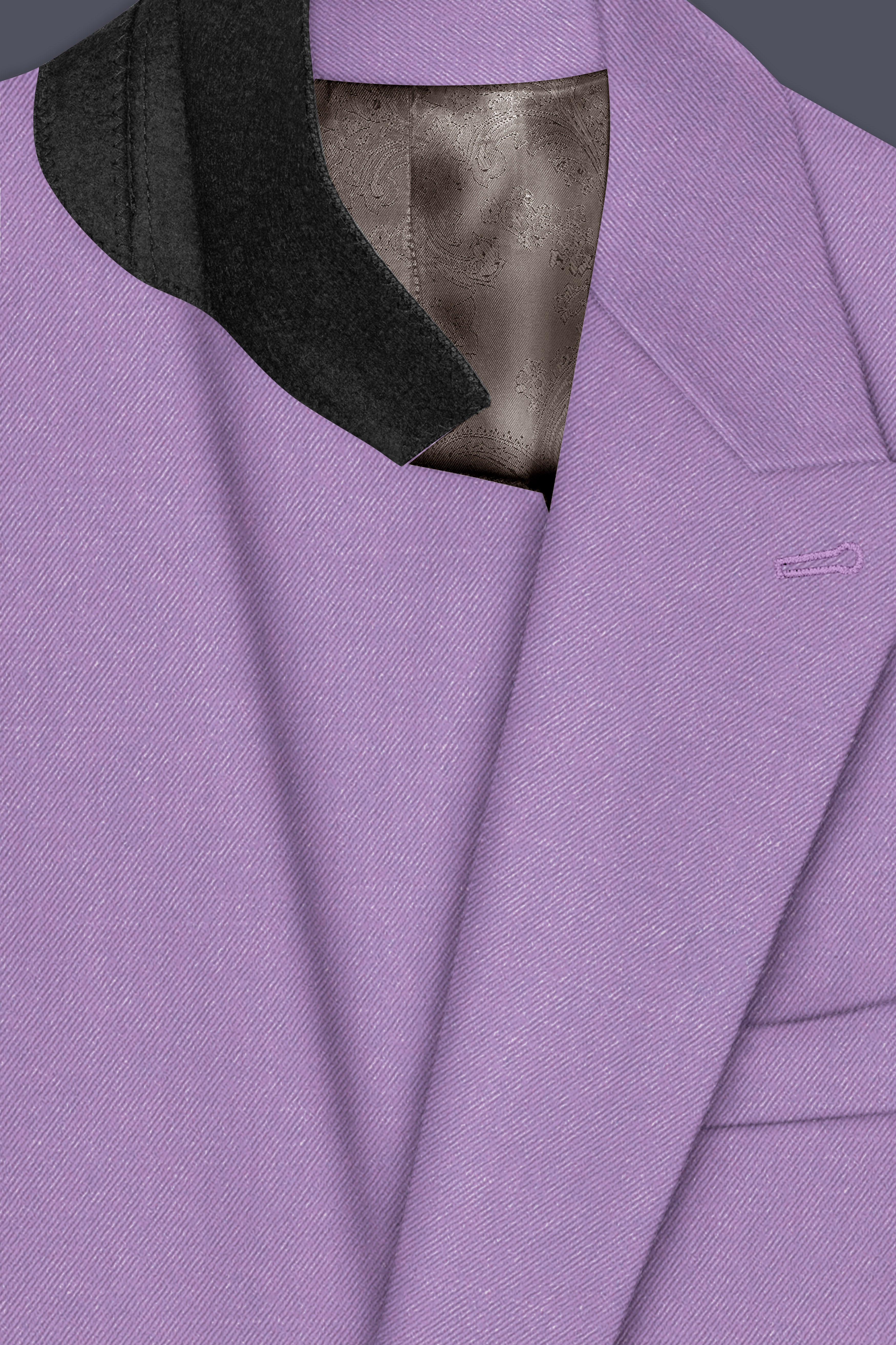 Roylen-Mountbatten Purple Wool Rich Double Breasted Stretchable Traveler Suit