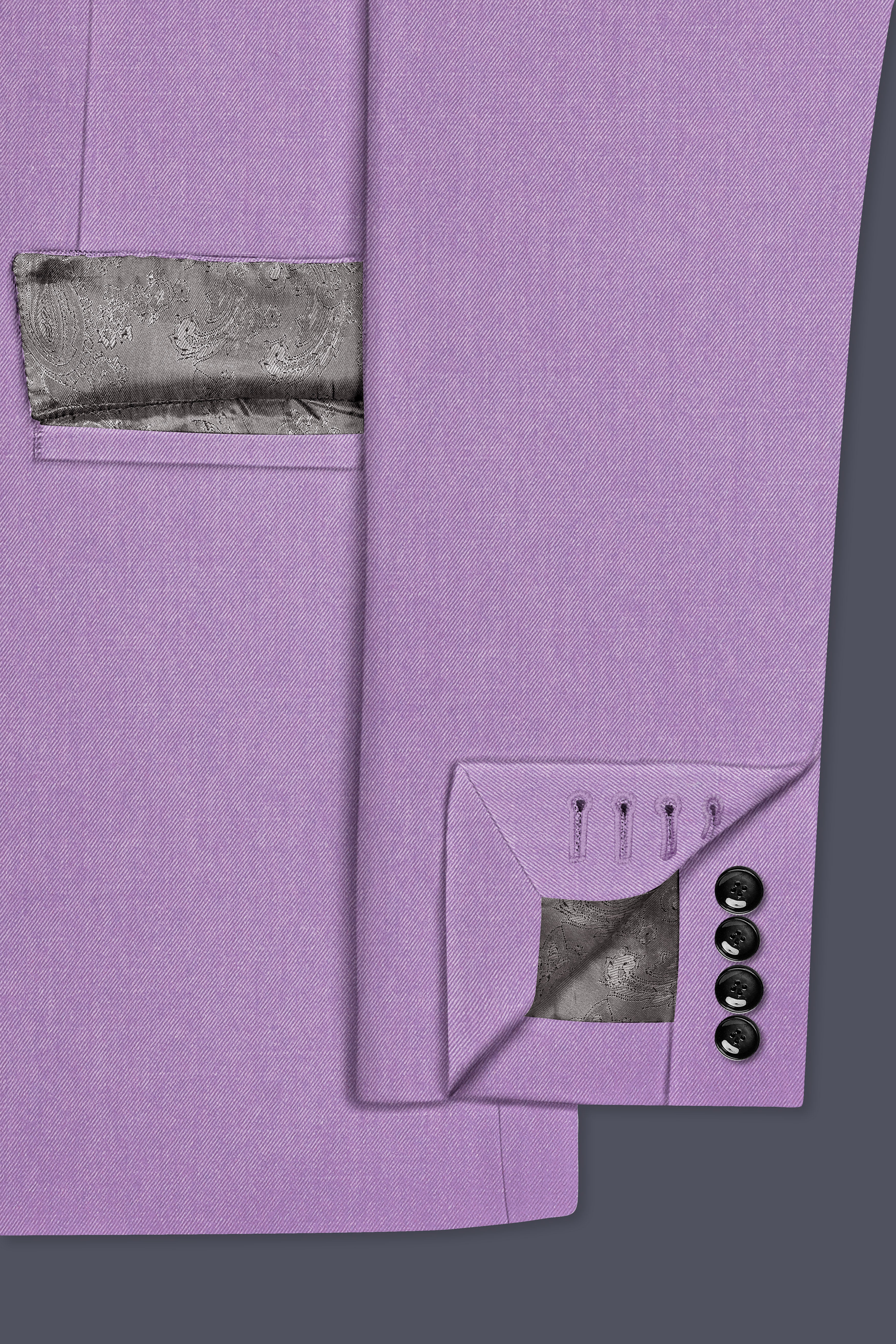 Roylen-Mountbatten Purple Wool Rich Double Breasted Stretchable Traveler Suit