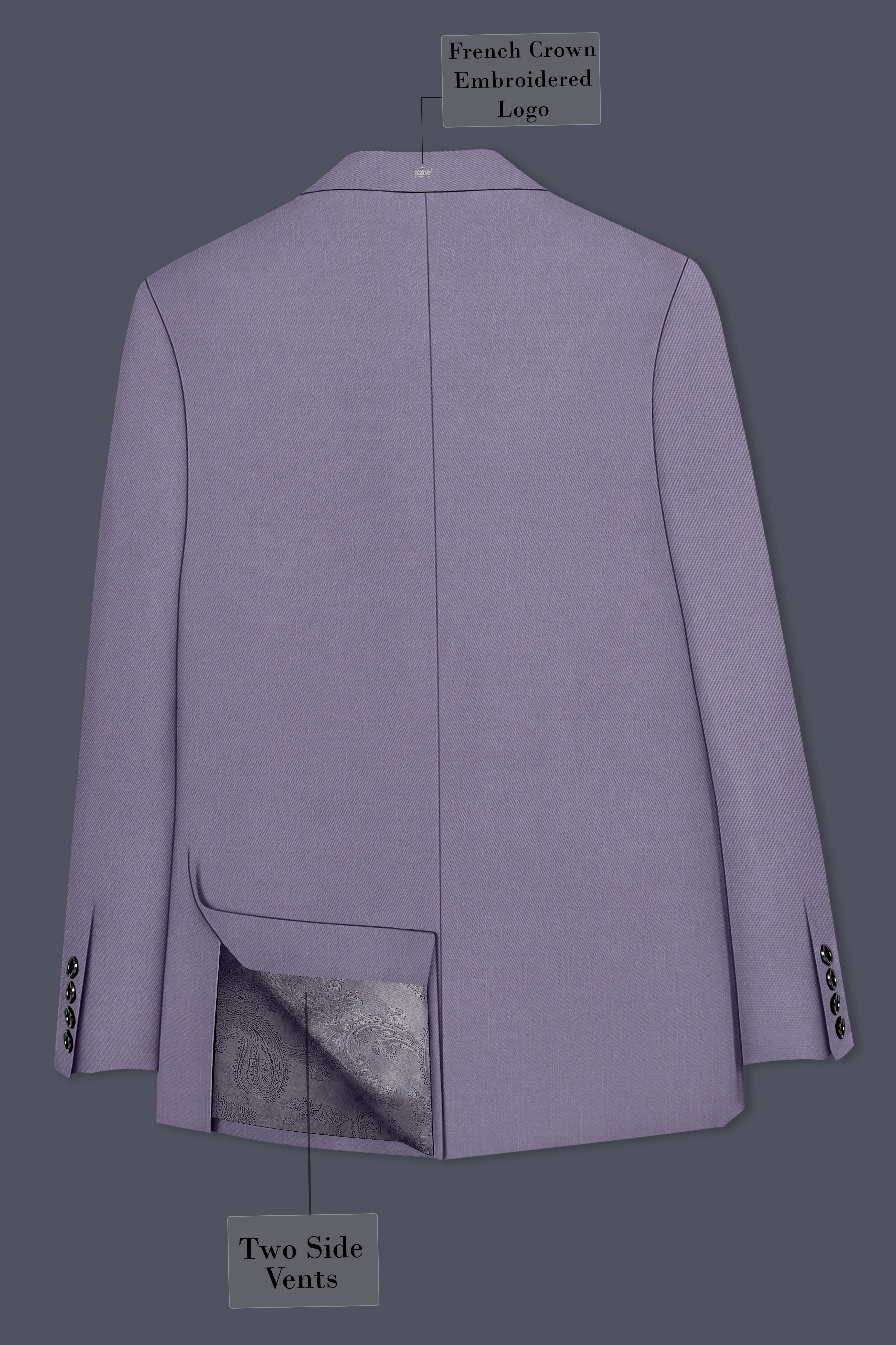 Roylen-Mountbatten Purple Wool Rich Double Breasted Slight Stretch Suit