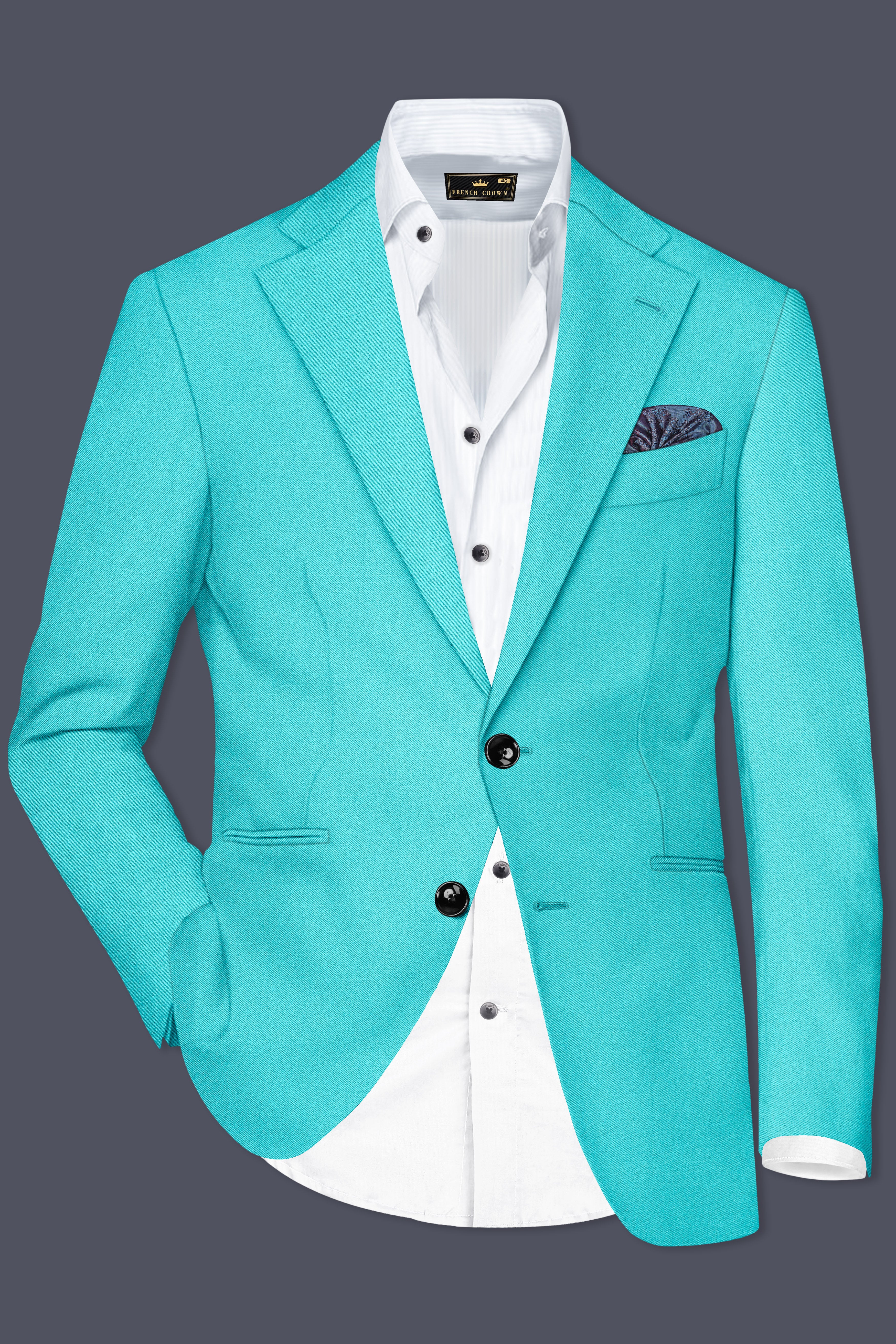 Aegir-Viking Blue Wool Rich Single Breasted Stretchable Traveler Suit