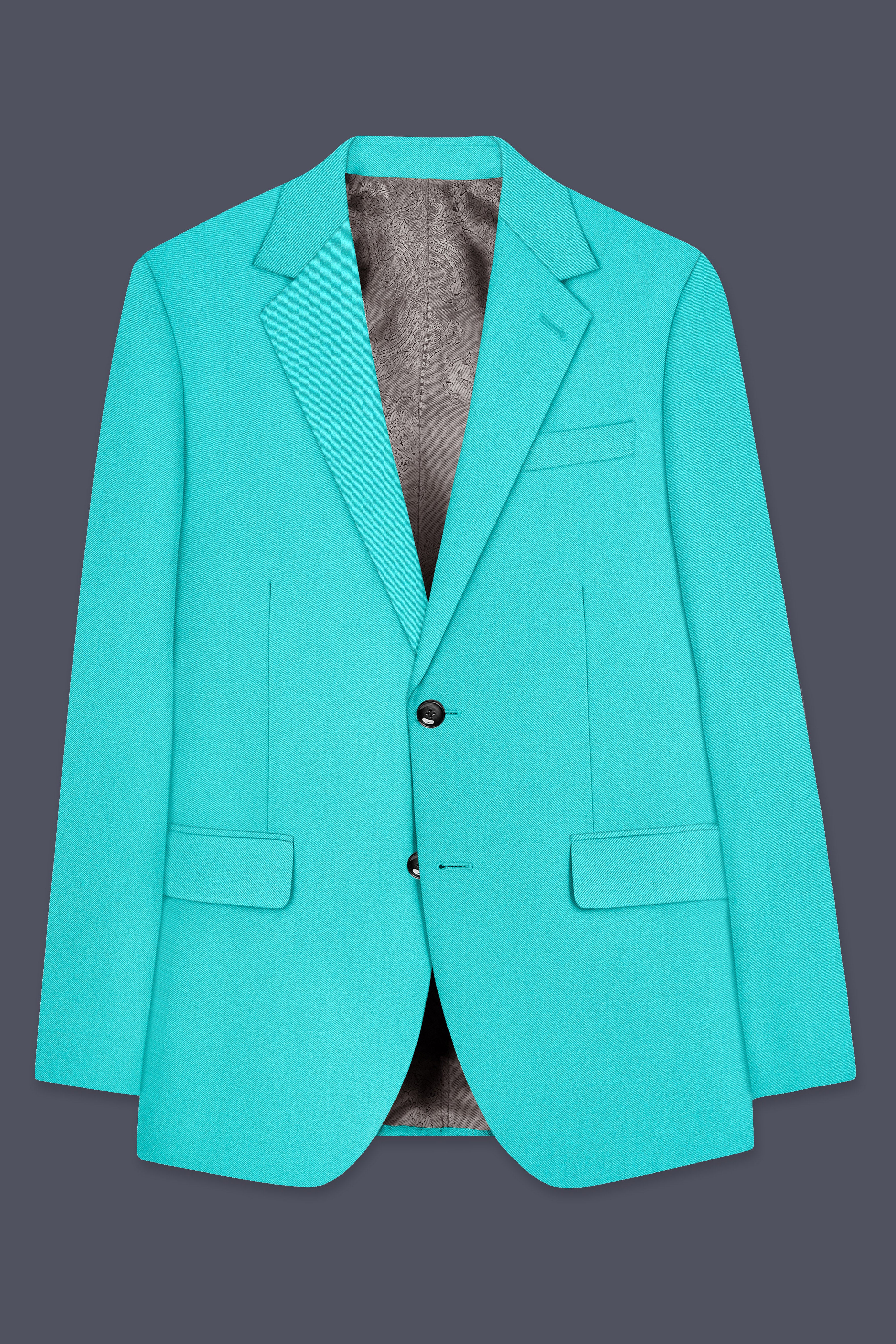 Aegir-Viking Blue Wool Rich Single Breasted Stretchable Traveler Suit