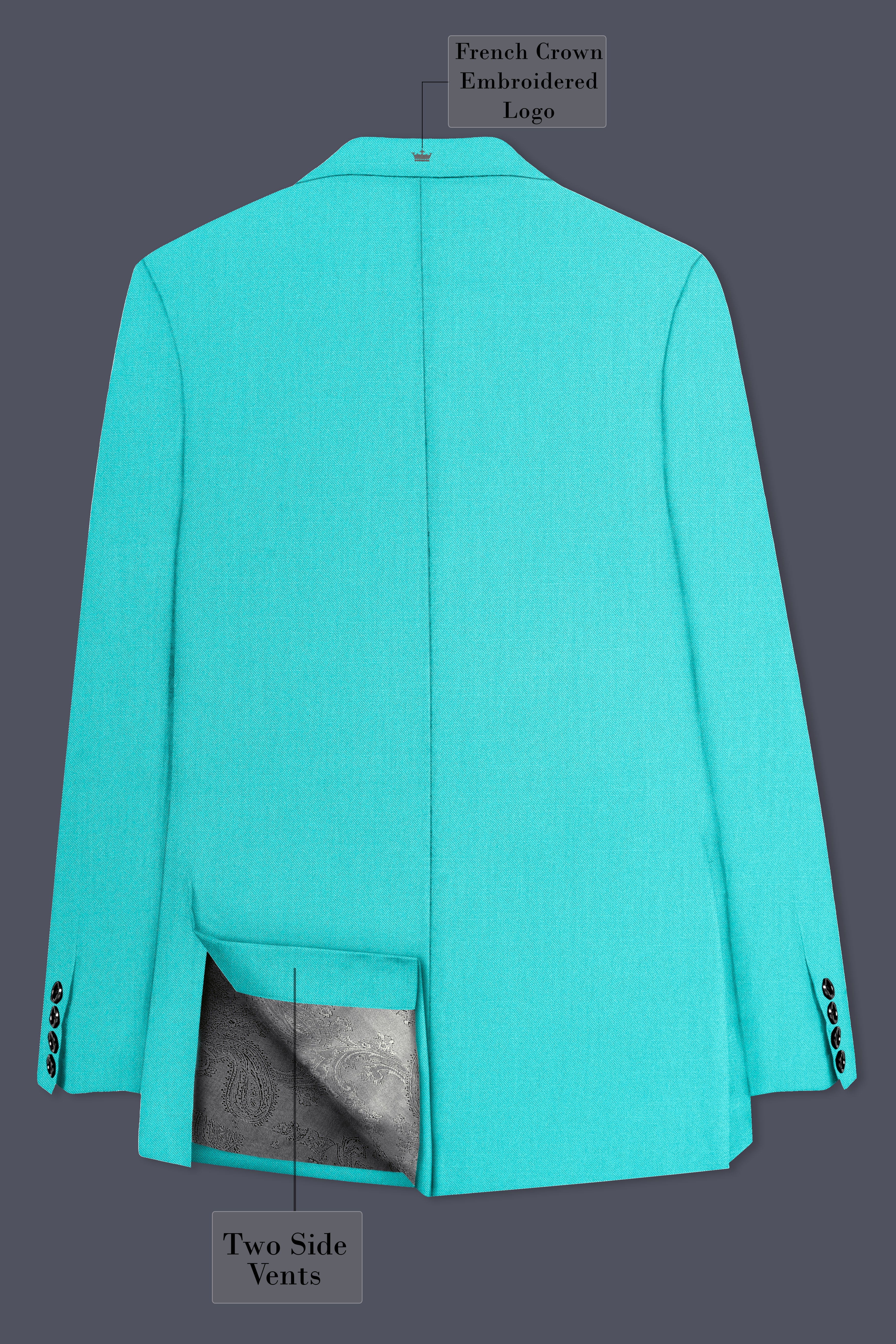 Aegir-Viking Blue Wool Rich Single Breasted Stretchable Traveler Suit