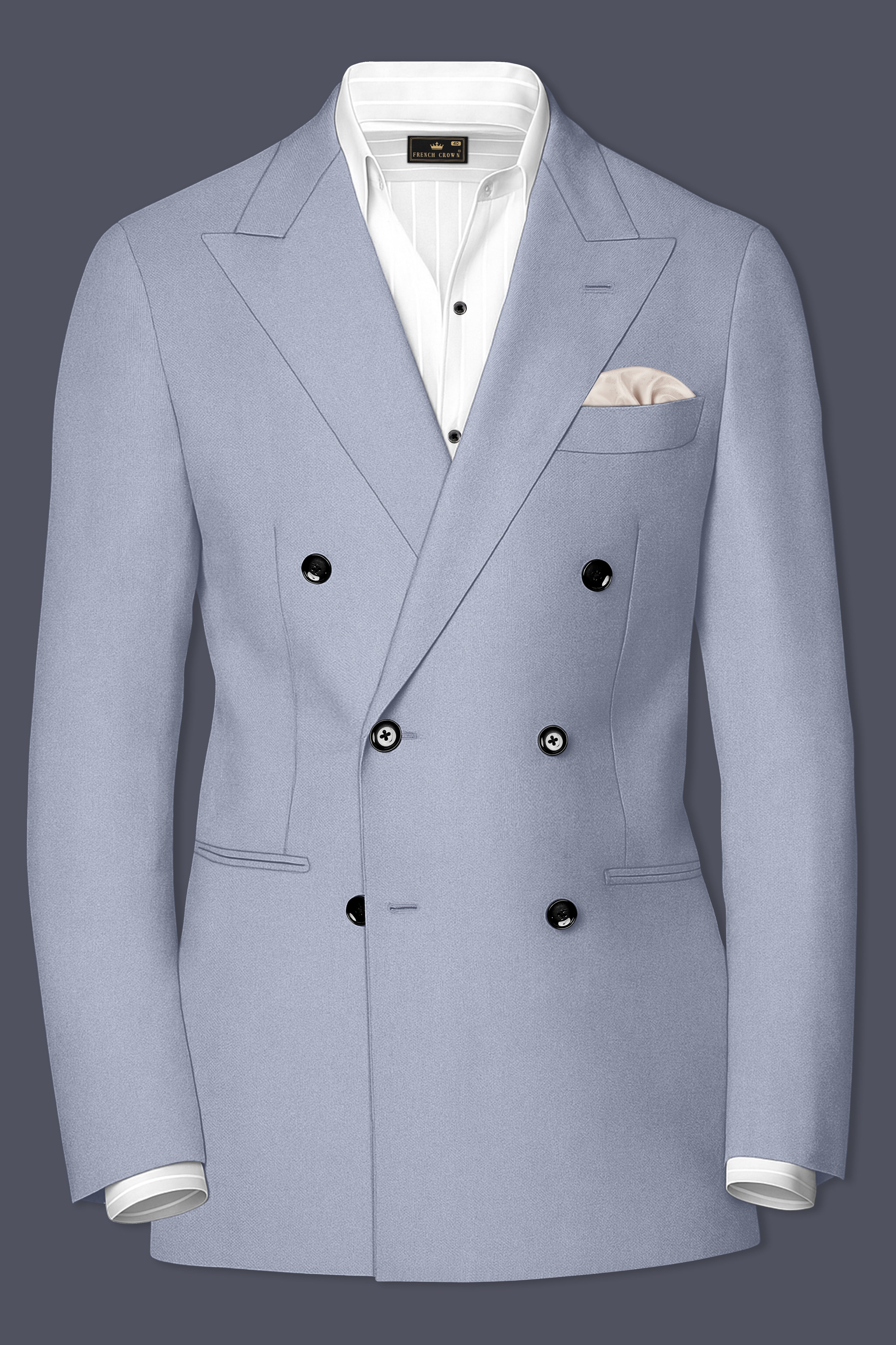 Silgrove-Loblolly Gray Wool Rich Double Breasted Stretchable Traveler Suit