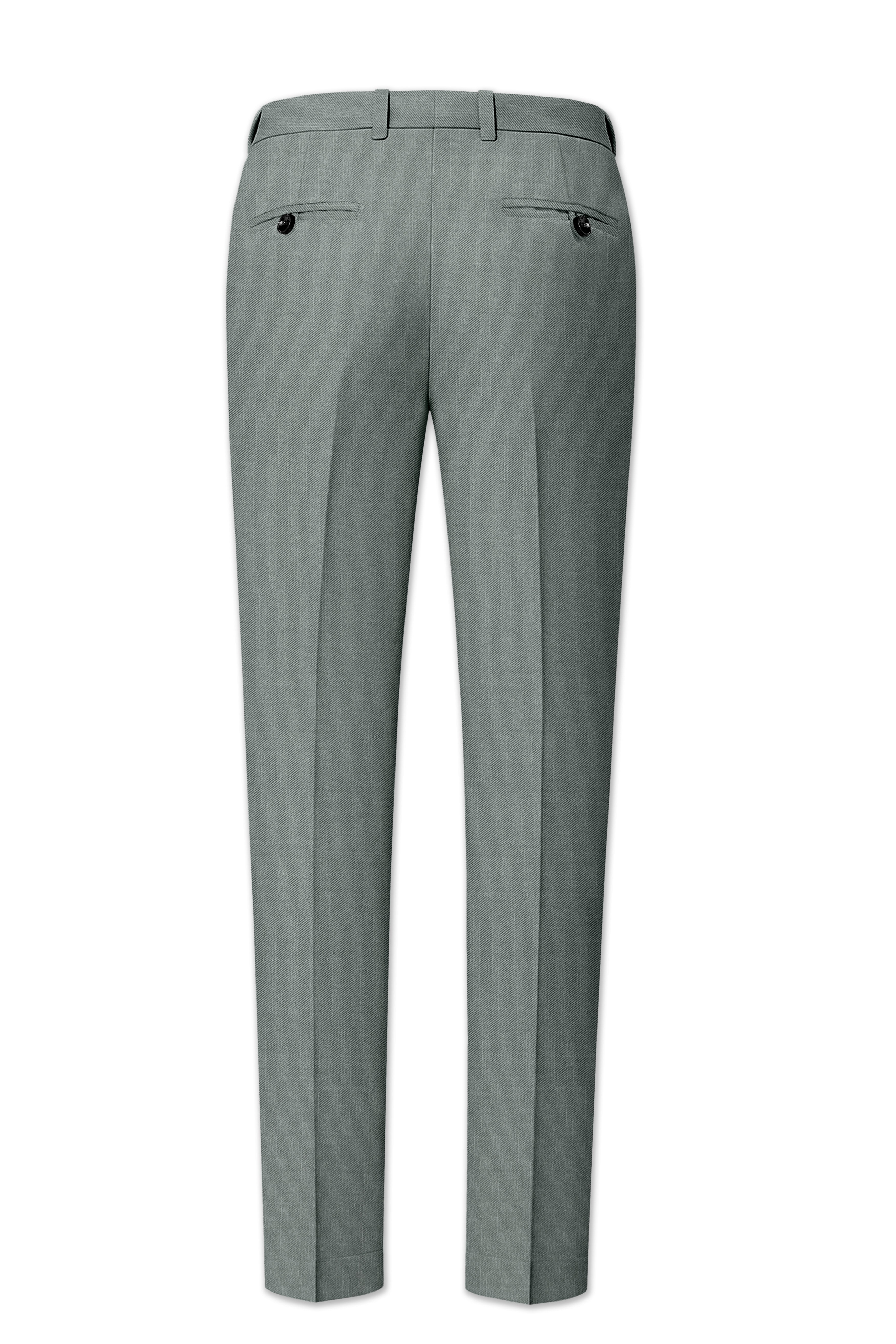 Travliam-William Green Wool Rich Double Breasted Slight Stretch Suit