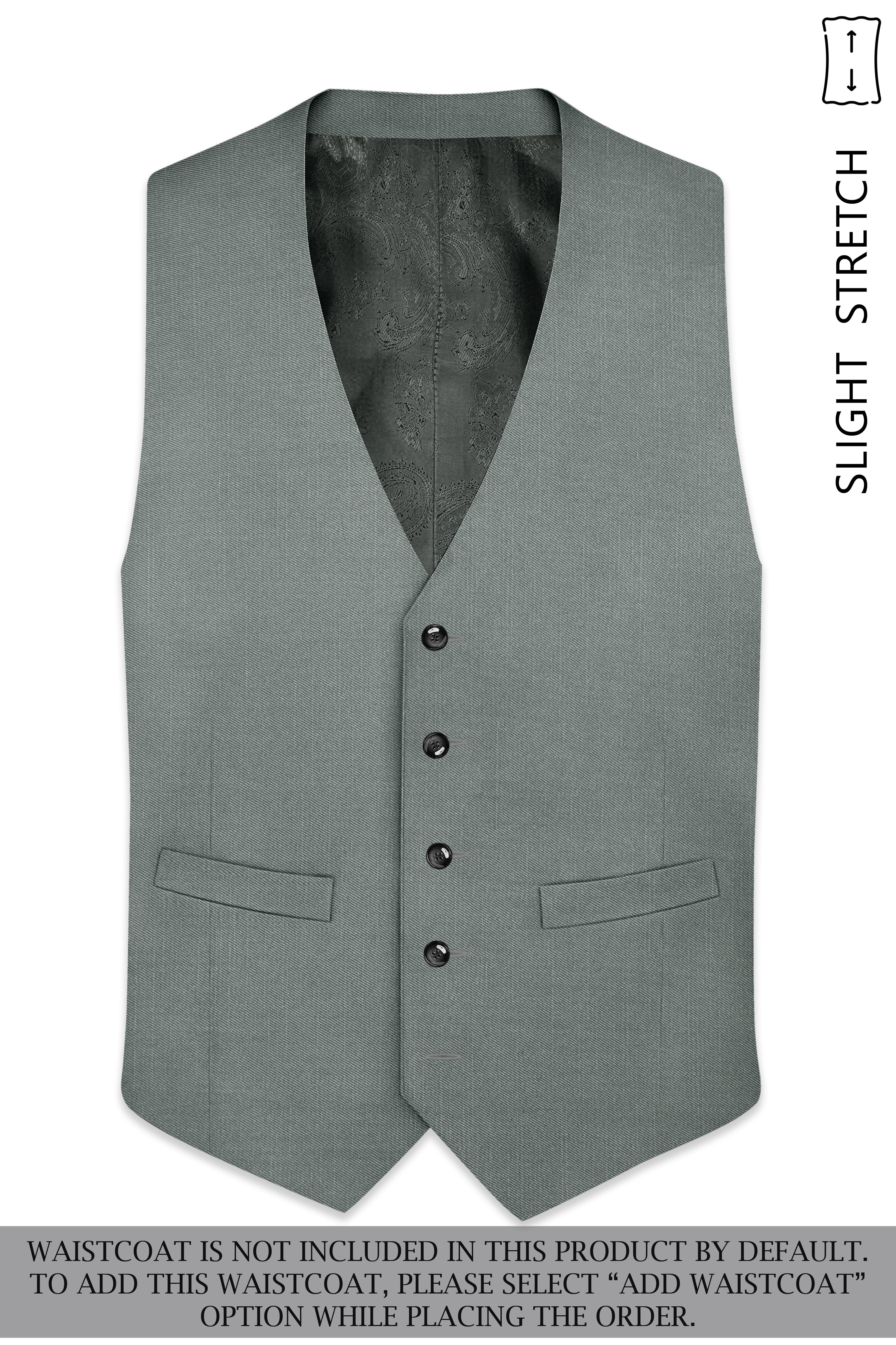 Travliam-William Green Wool Rich Double Breasted Slight Stretch Suit