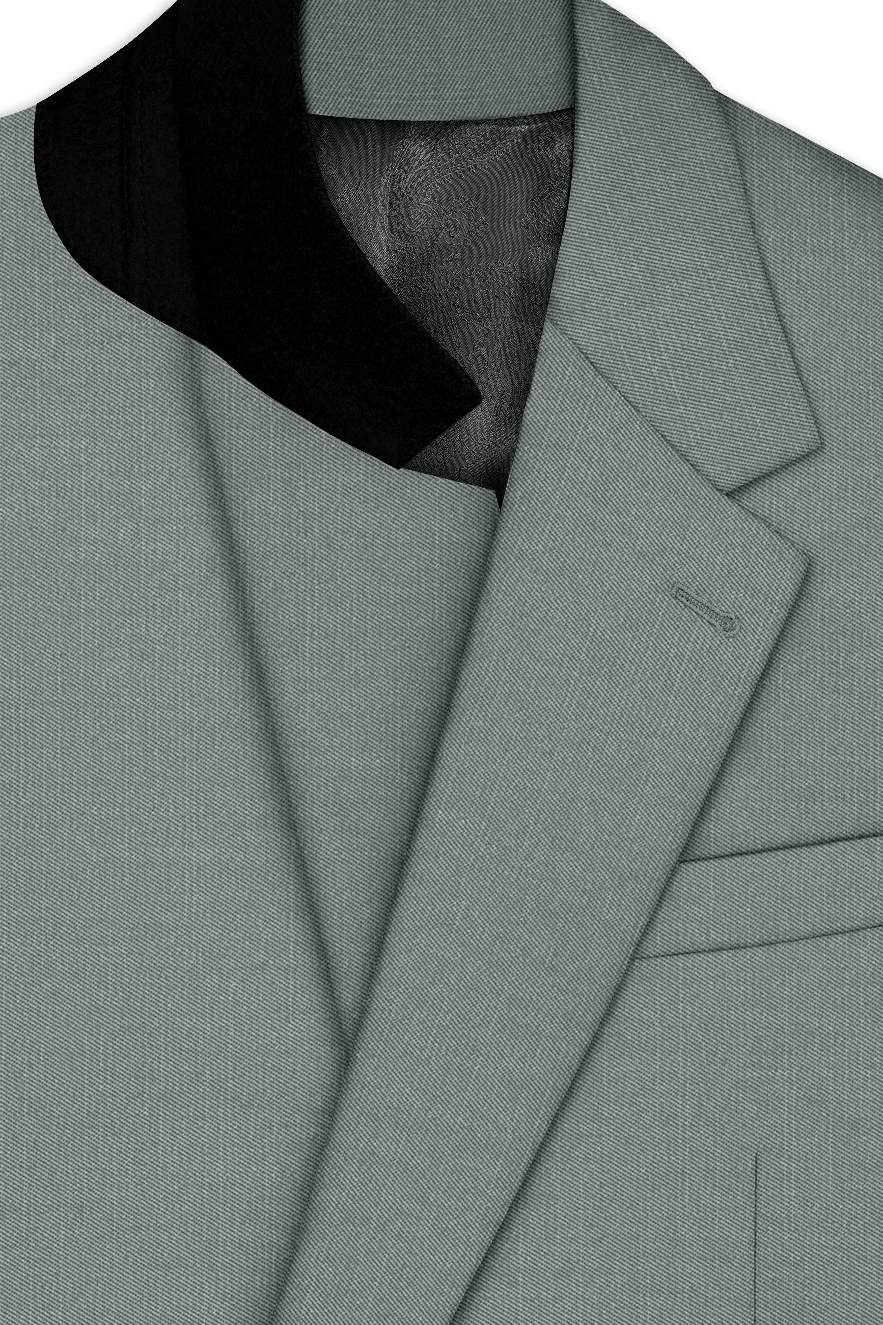 Travliam-William Green Wool Rich Single Breasted Slight Stretch Suit