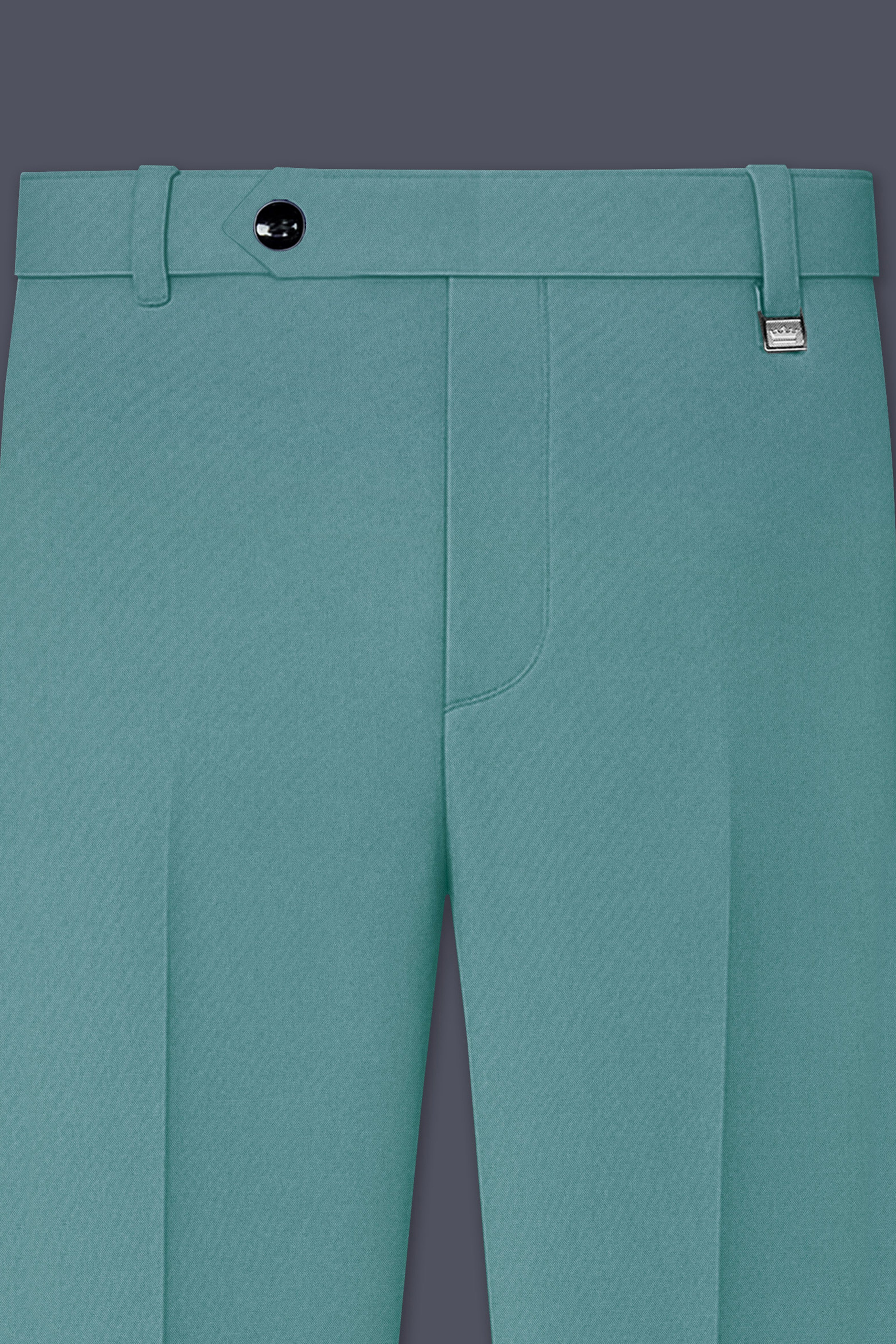 Travirid-Gothic Green Wool Rich Bandhgala Slight Stretch Suit
