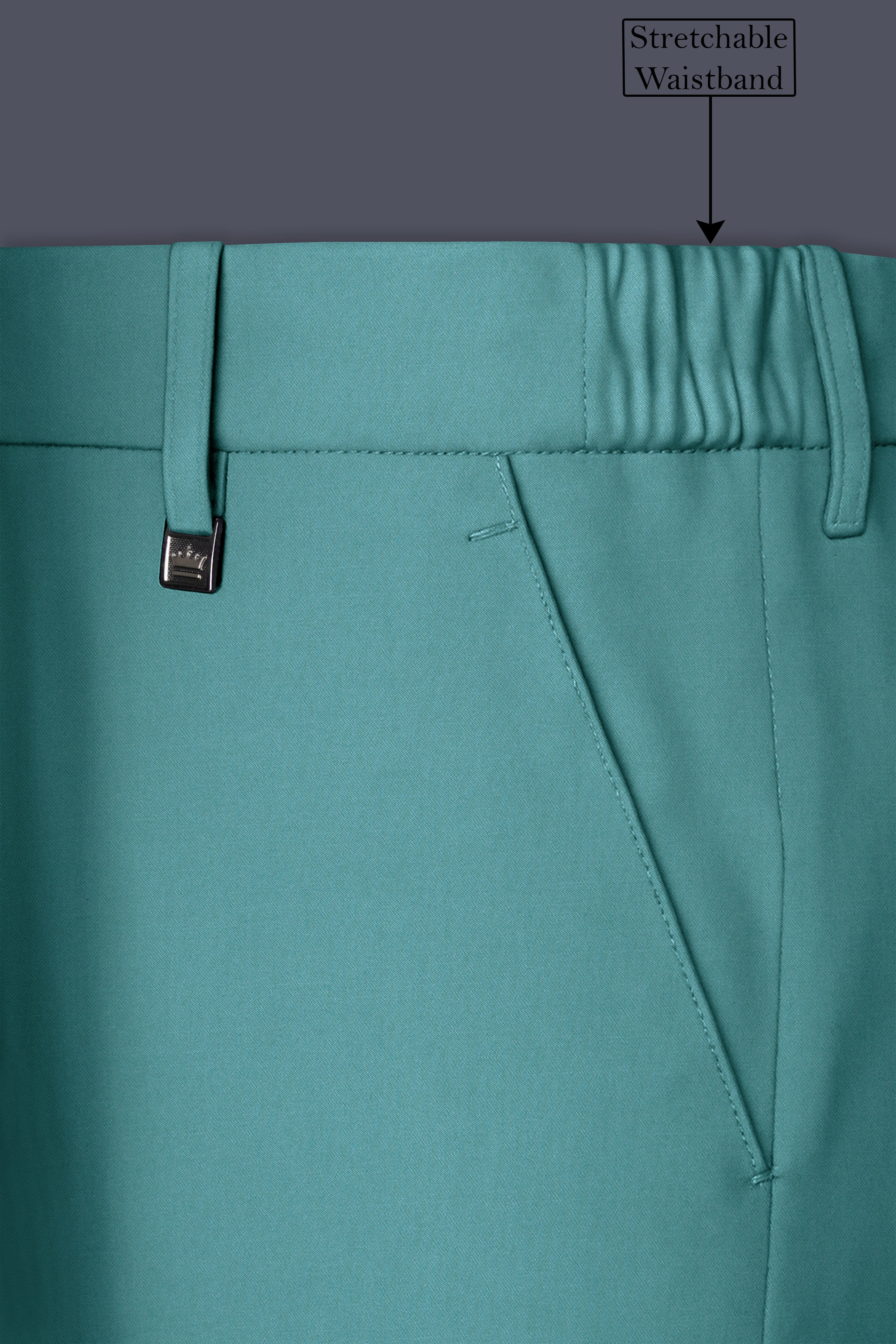 Travirid-Gothic Green Wool Rich Bandhgala Slight Stretch Suit