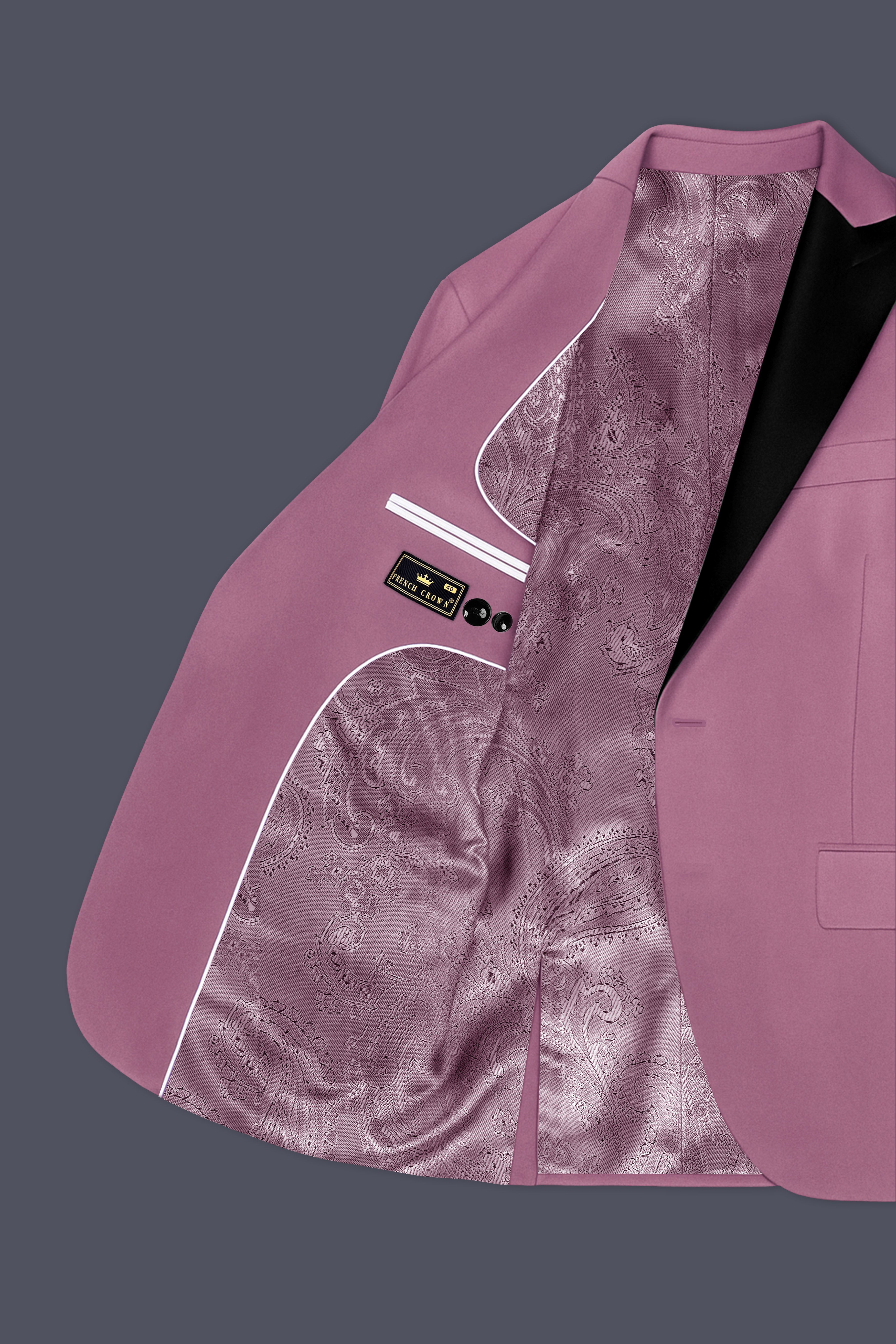 Velrosa-Turkish Rose Velvet Peak Lapel Tuxedo Suit