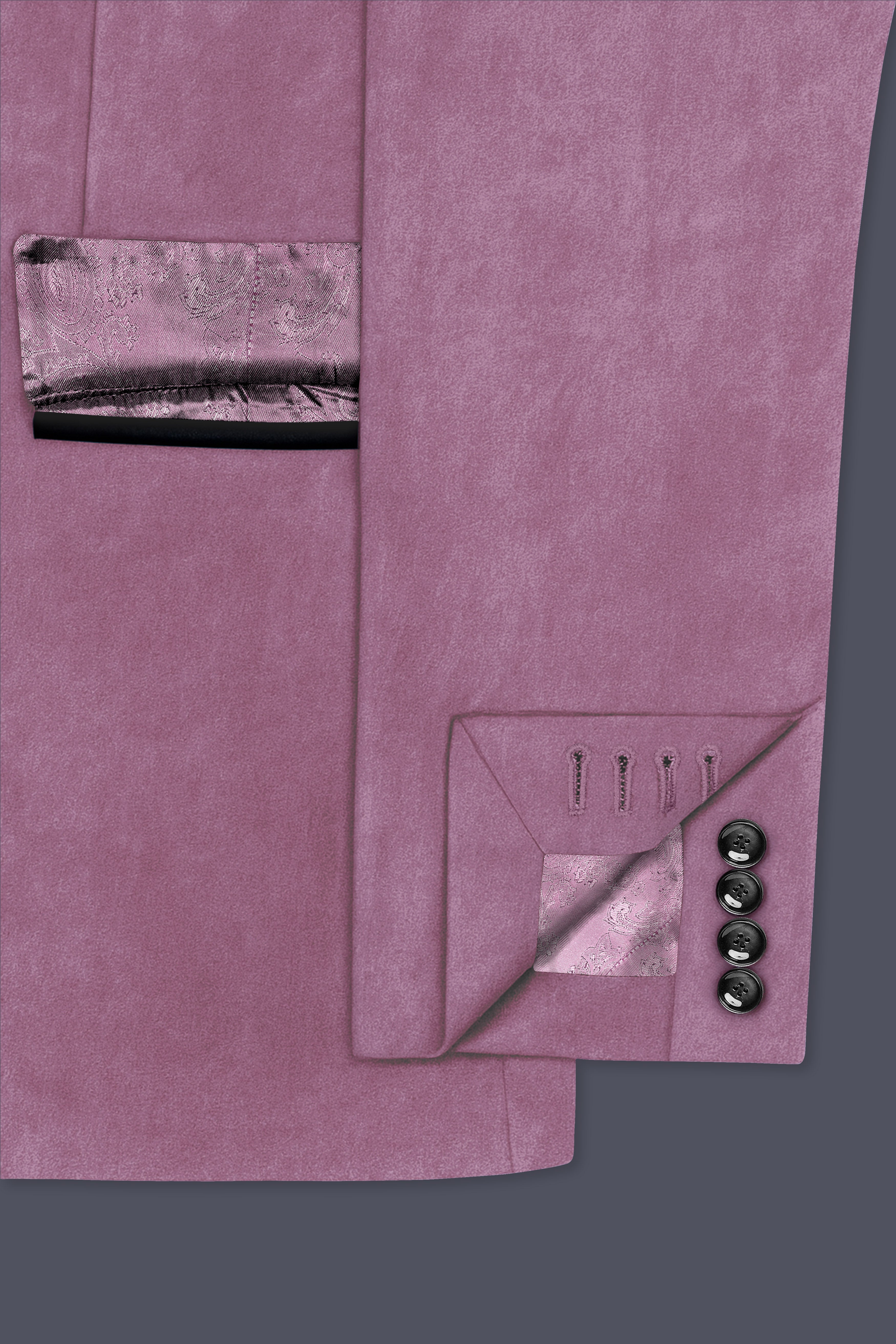 Velrosa-Turkish Rose Velvet Peak Lapel Tuxedo Suit